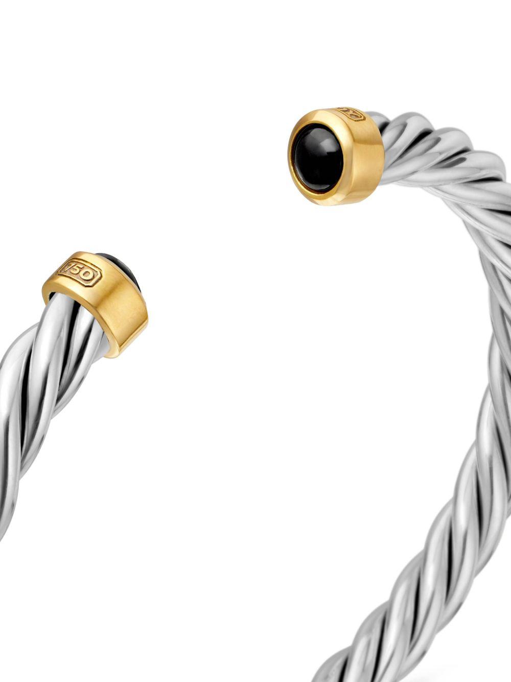 18K yellow gold and black onyx Cable bracelet (6mm) Product Image