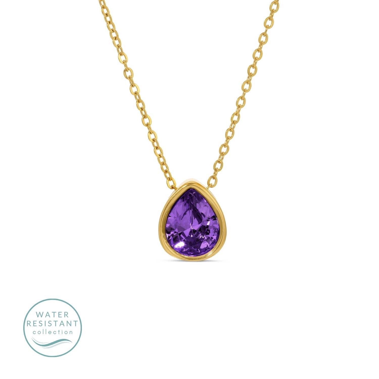 Large Cz Teardrop Pendant Necklace Product Image