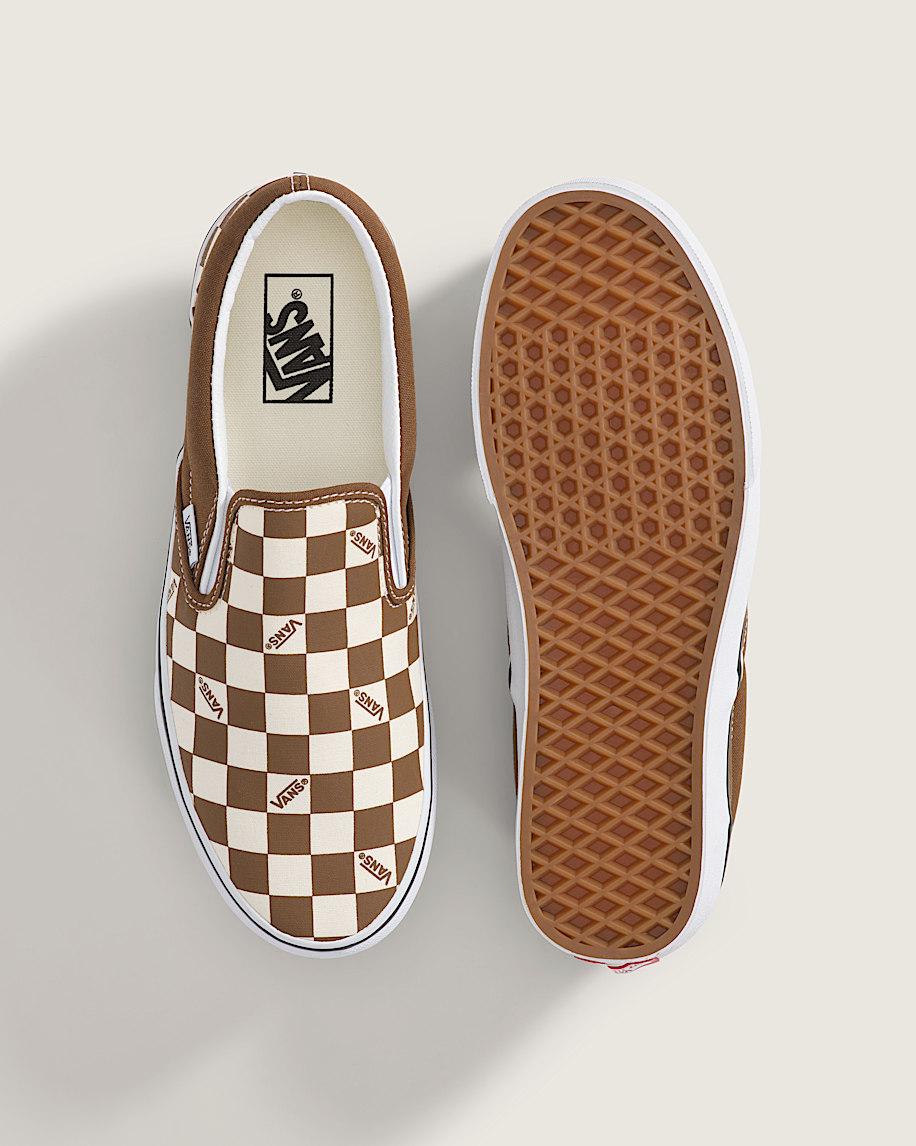 Classic Slip-On Checkerboard Shoe in Checkerboard Dachshund Brown| Vans US Product Image