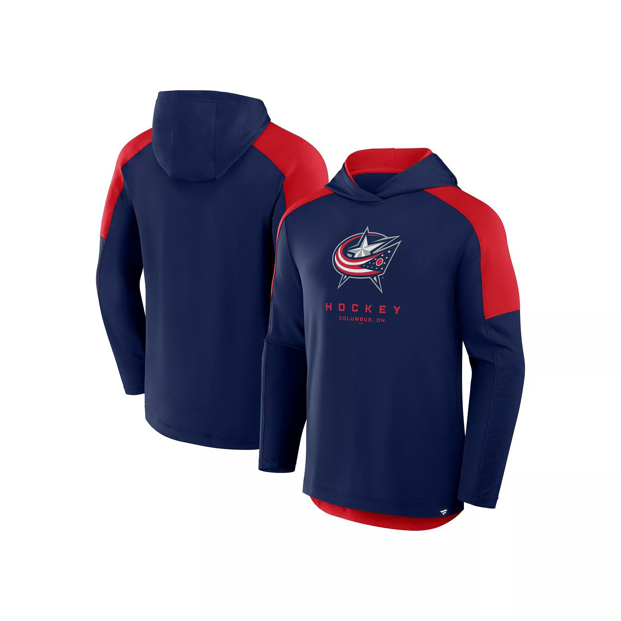 Men's Fanatics Navy Columbus Blue Jackets Meta Game Transitional Pullover Hoodie,  Product Image