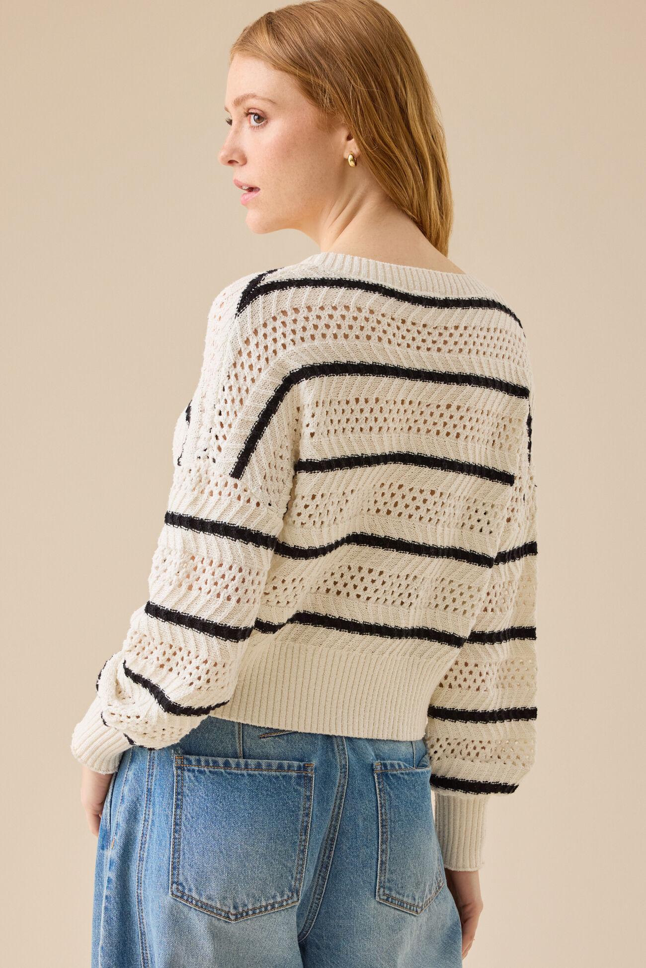 Larkin Open Weave Striped Cardigan Product Image