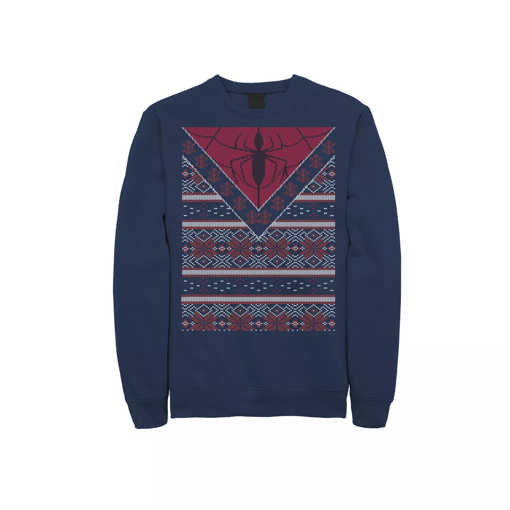 Men's Marvel Spider-Man Knit Style Logo Sweatshirt,  Product Image