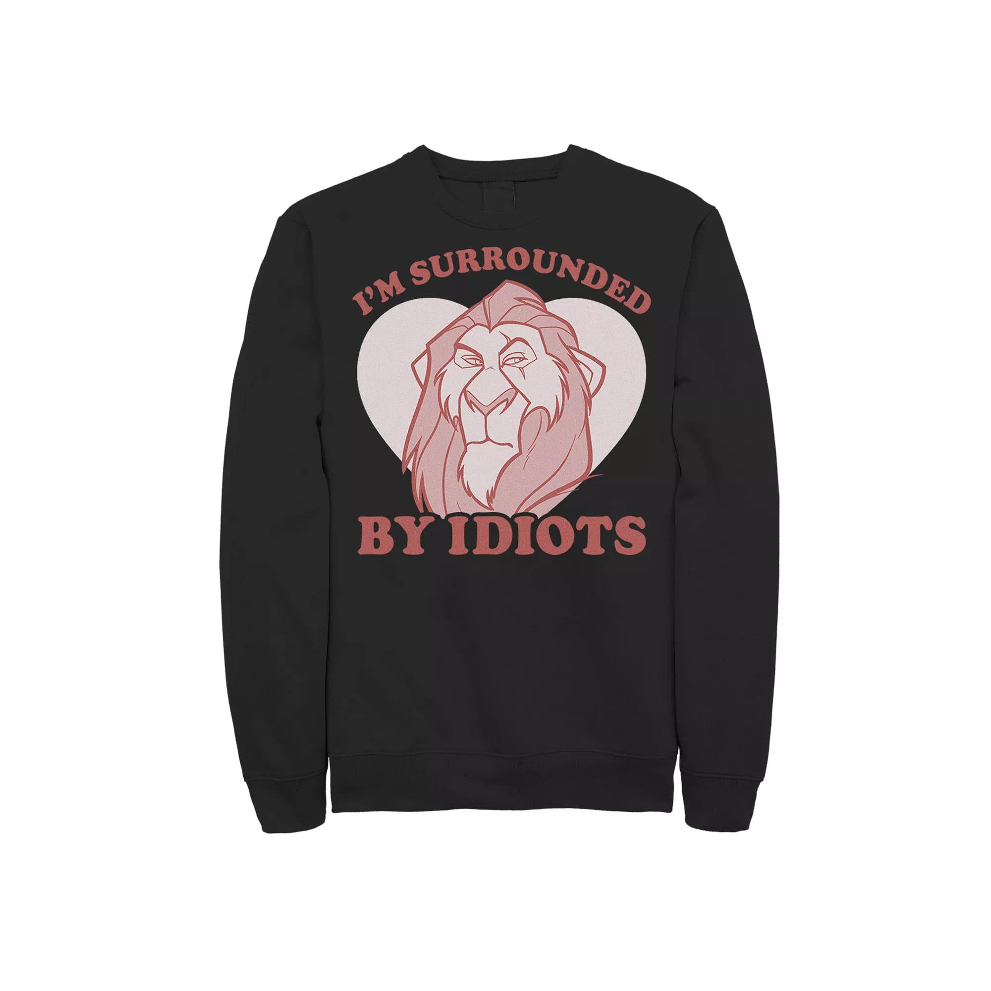 Disney's The Lion King Scar Surrounded By Idiots Valentine's Day Men's Sweatshirt,  Product Image