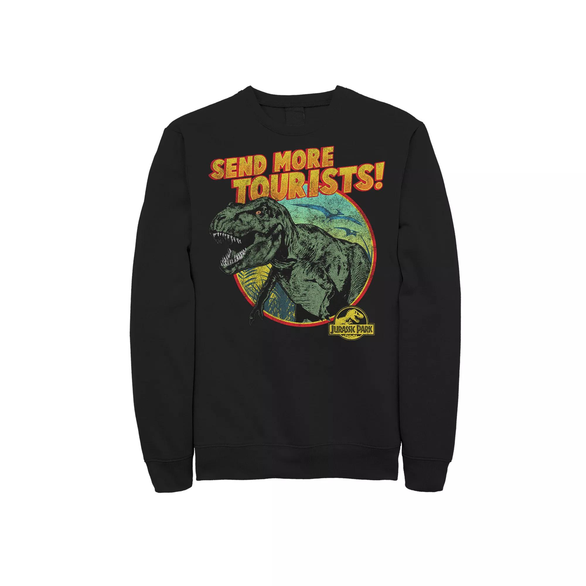 Men's Jurassic Park Neon Sign Fossil Logo Fleece Pullover,  Product Image