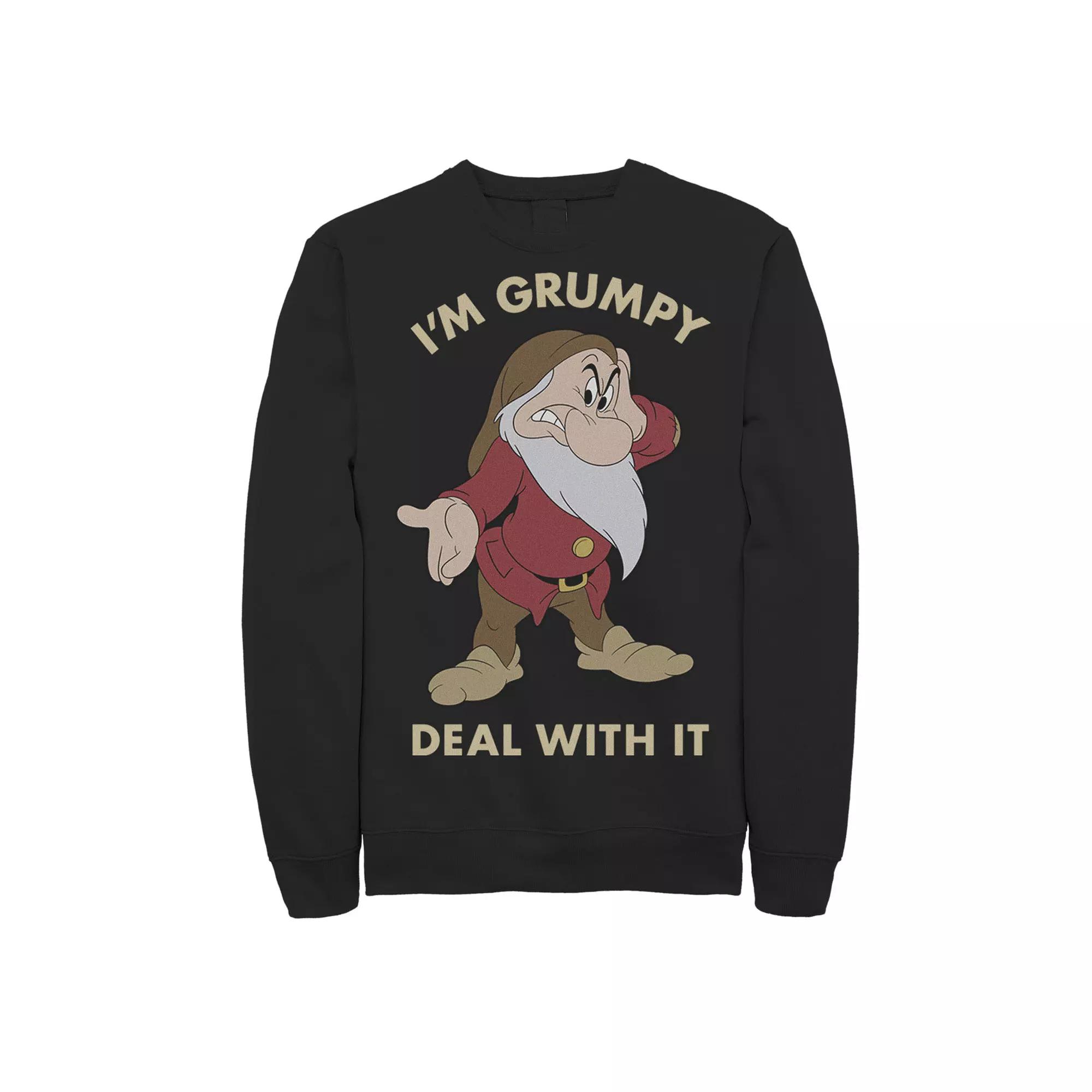 Disney's Snow White Men's I'm Grumpy Deal With It Portrait Sweatshirt,  Product Image