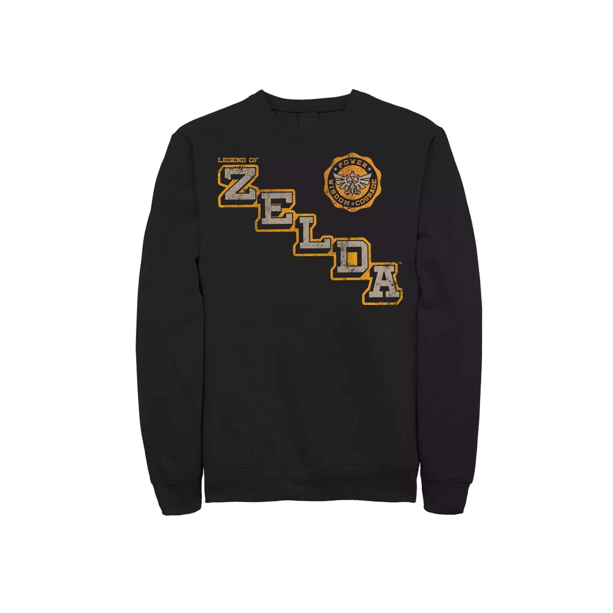 Men's The Legend Of Zelda Collegiate Style Logo Fleece, Size: 4XL Tall, Black Product Image