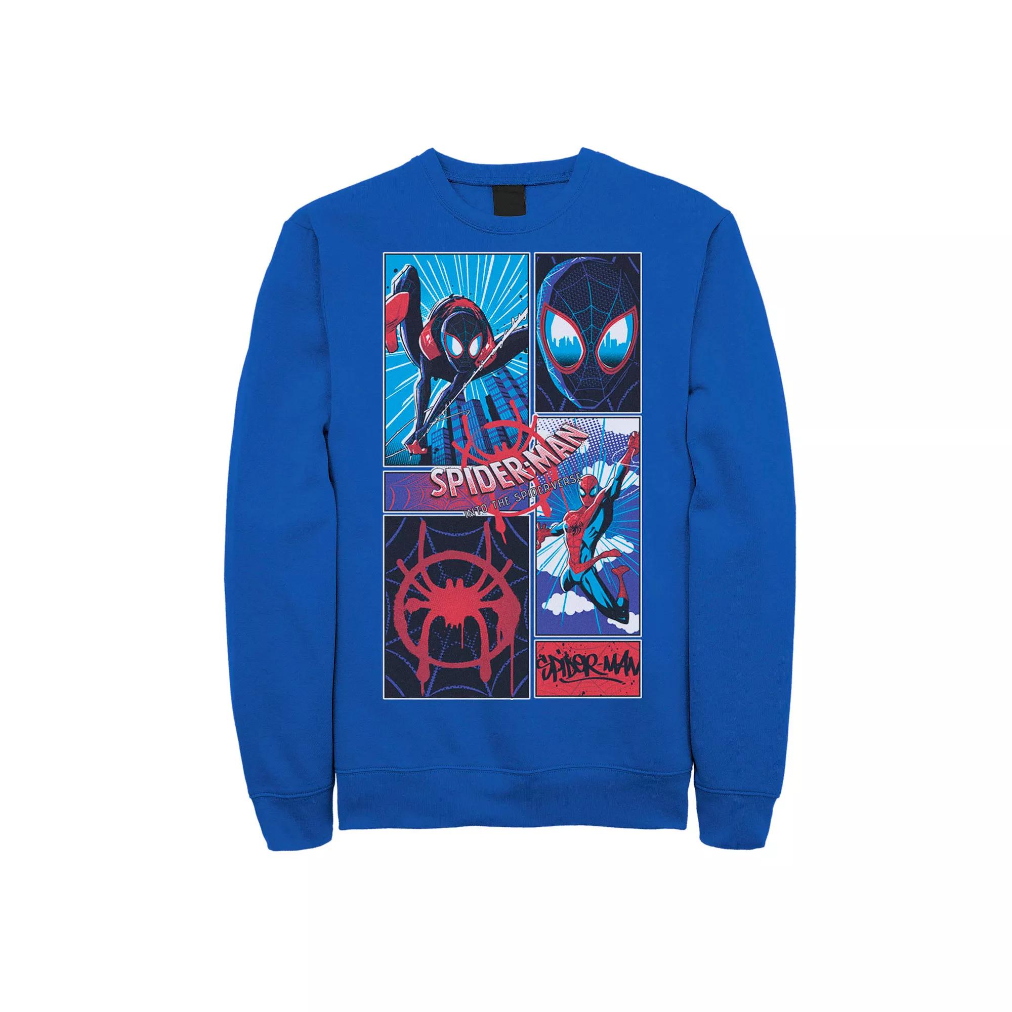 Men's Marvel Spider-Man Spiderverse Miles & Peter Graphic Fleece Pullover Graphic Fleece Pullover,  Product Image