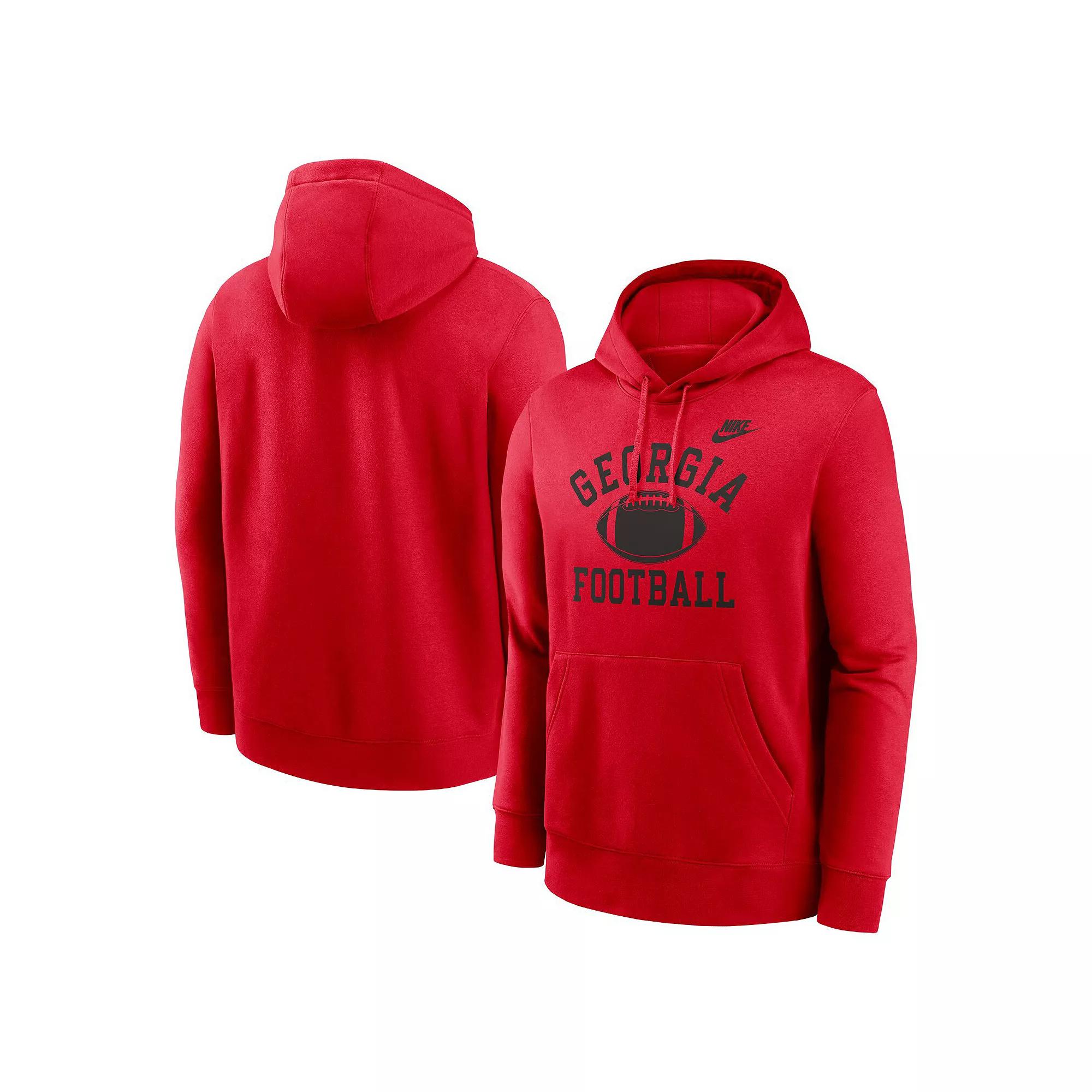 Men's Nike Red Georgia Bulldogs Legacy Football Icon Club Fleece Pullover Hoodie, Size: 2XL Product Image