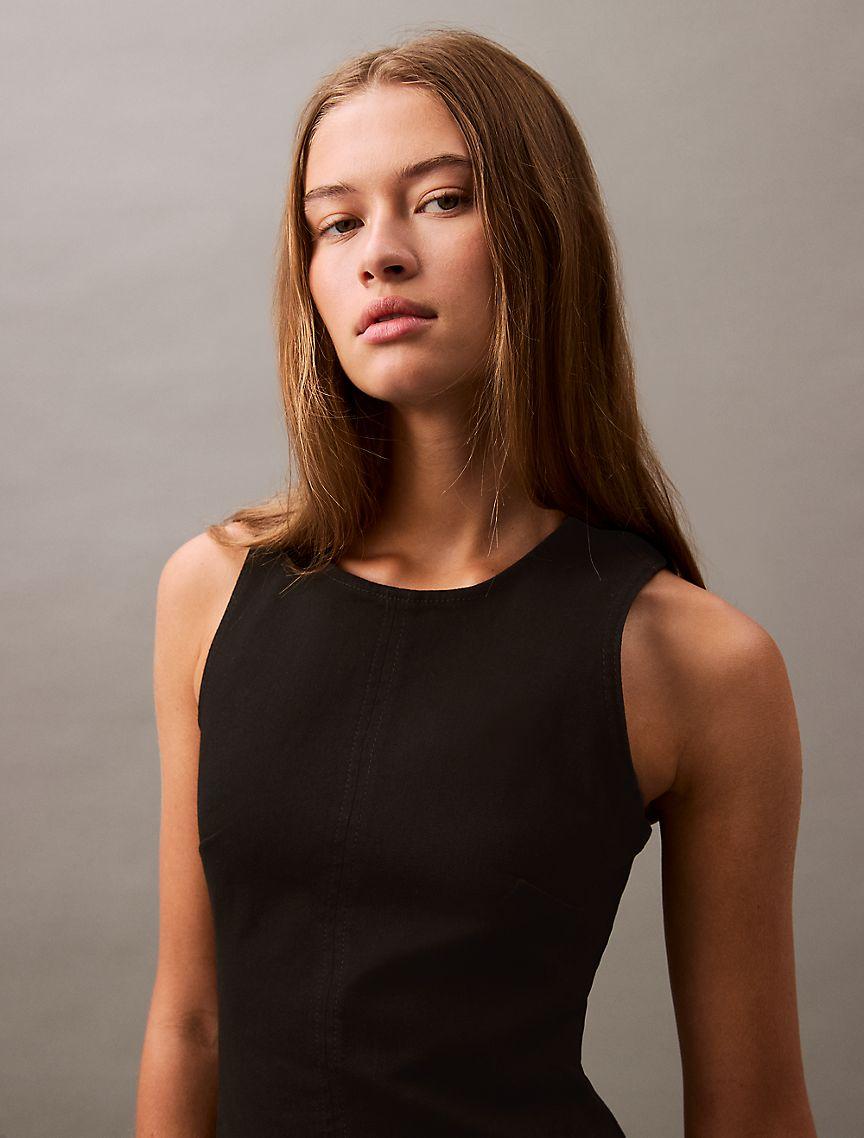 Sculpt Midi Denim Dress Product Image