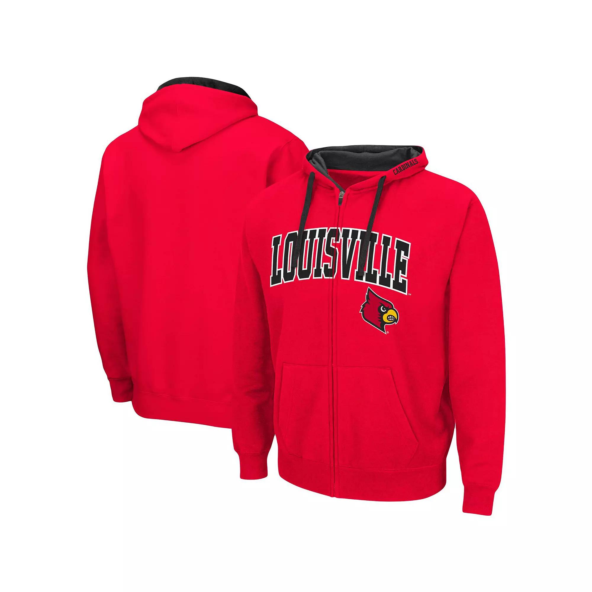 Men's Colosseum Red Louisville Cardinals Big & Tall Full-Zip Hoodie,  Product Image