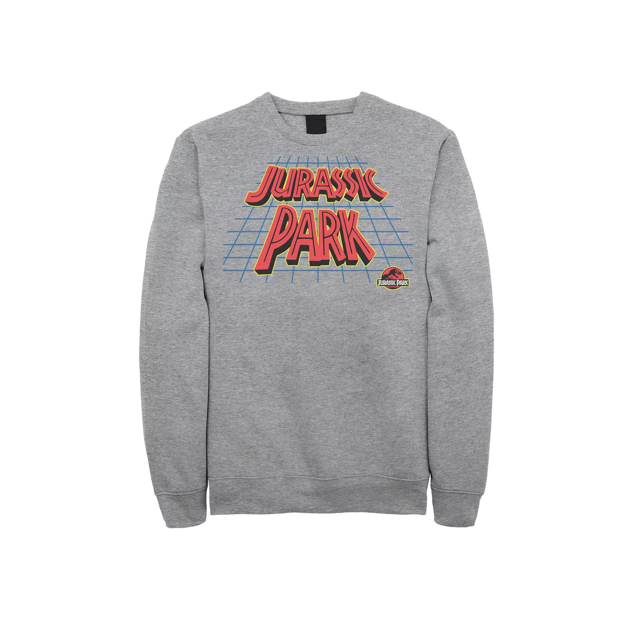 Men's Jurassic Park Tilted Retro Grid Logo Sweatshirt,  Product Image