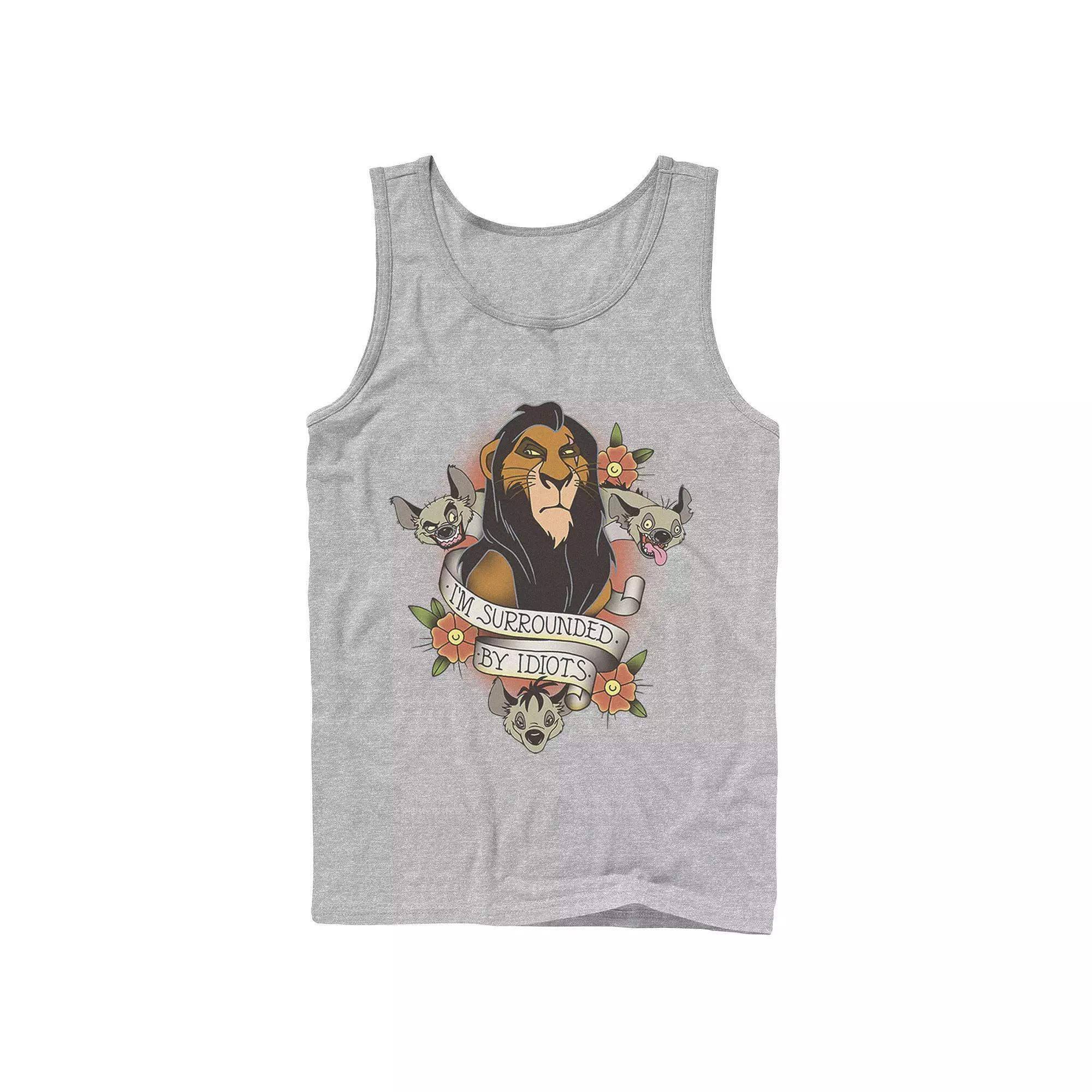 Disney's The Lion King Scar With Hyenas Men's Surrounded By Idiots Tank Top,  Product Image
