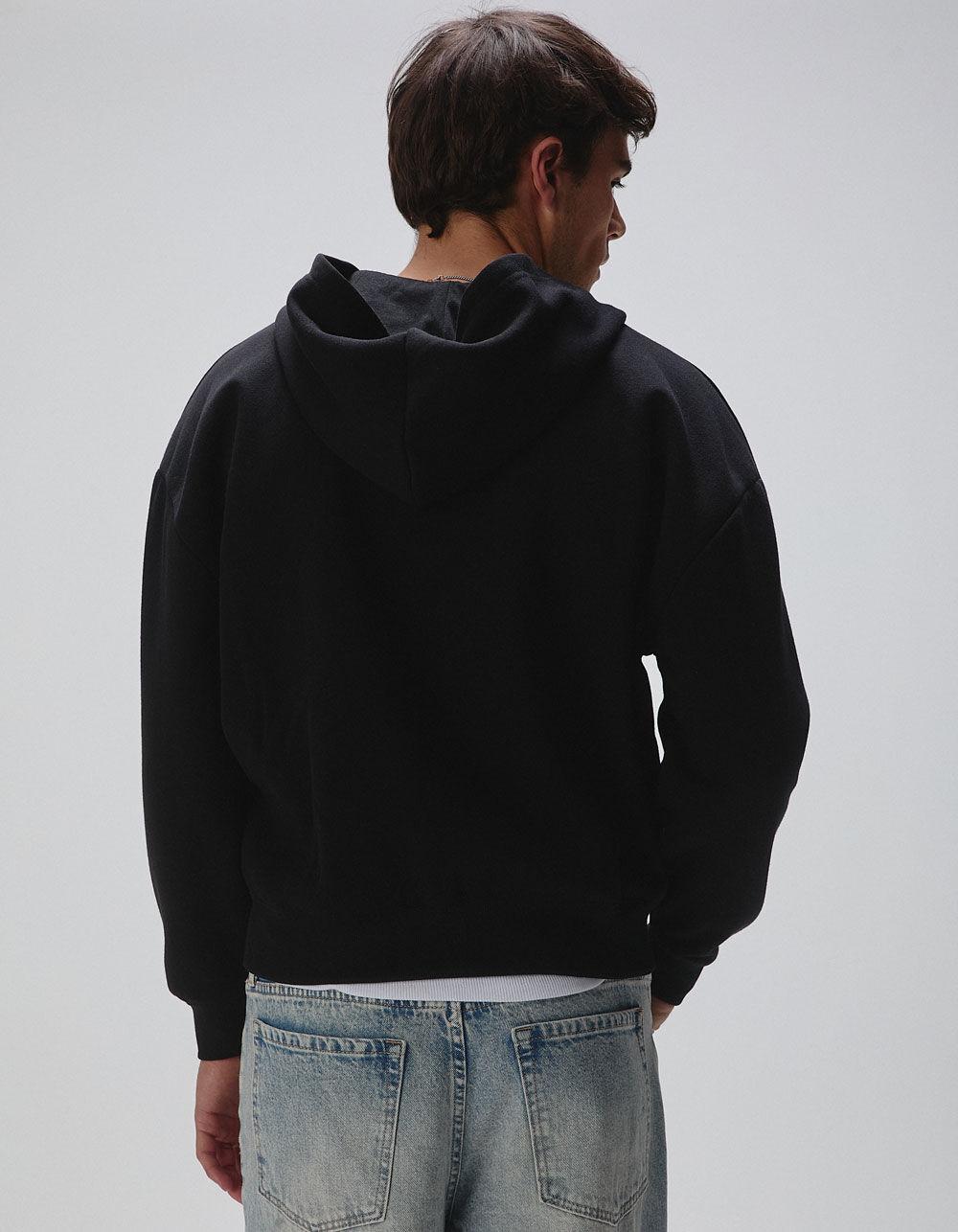 RSQ Mens Oversized Zip-Up Hoodie - BLACK Product Image