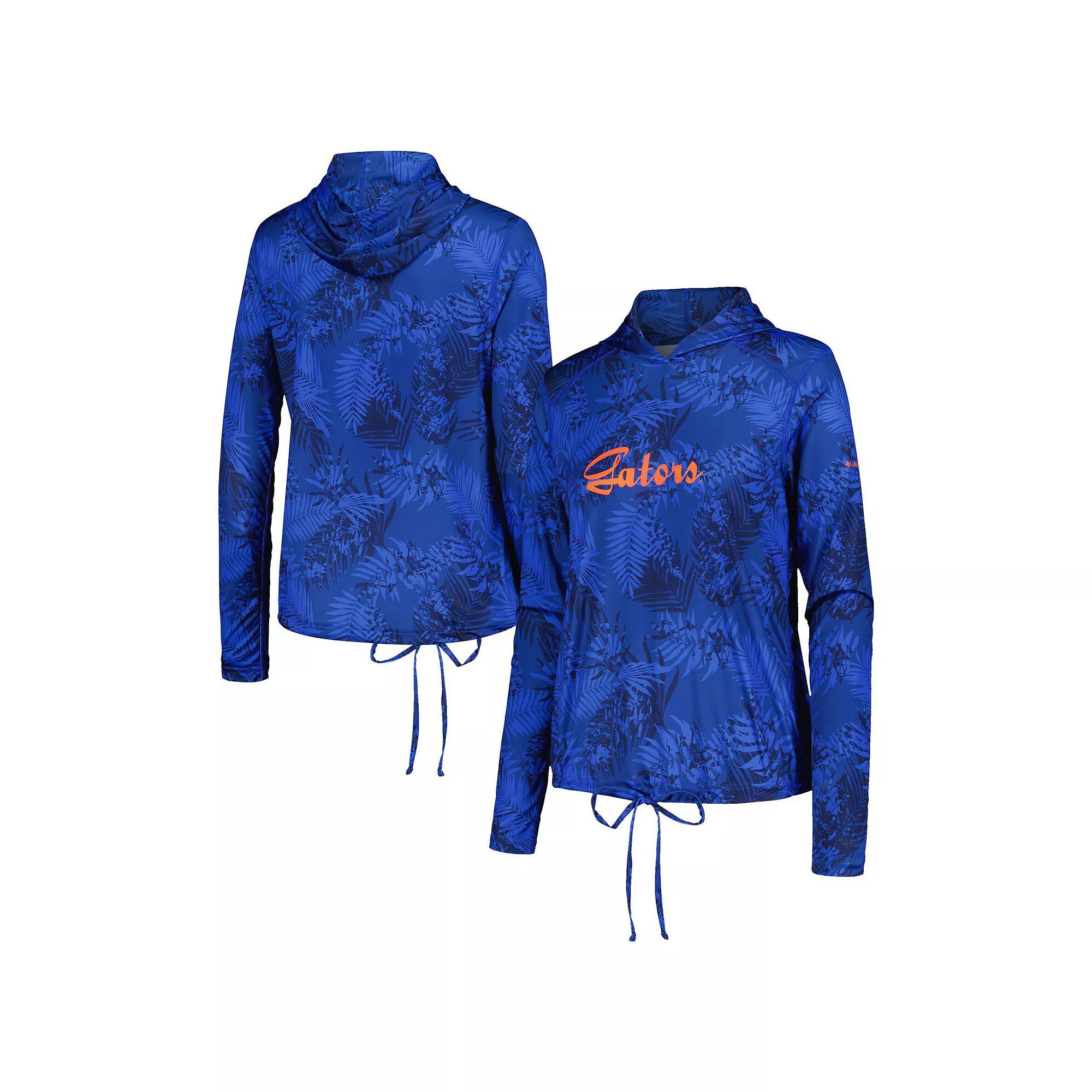 Women's Columbia Royal Florida Gators Summerdry Printed Long Sleeve Hoodie T-Shirt,  Product Image