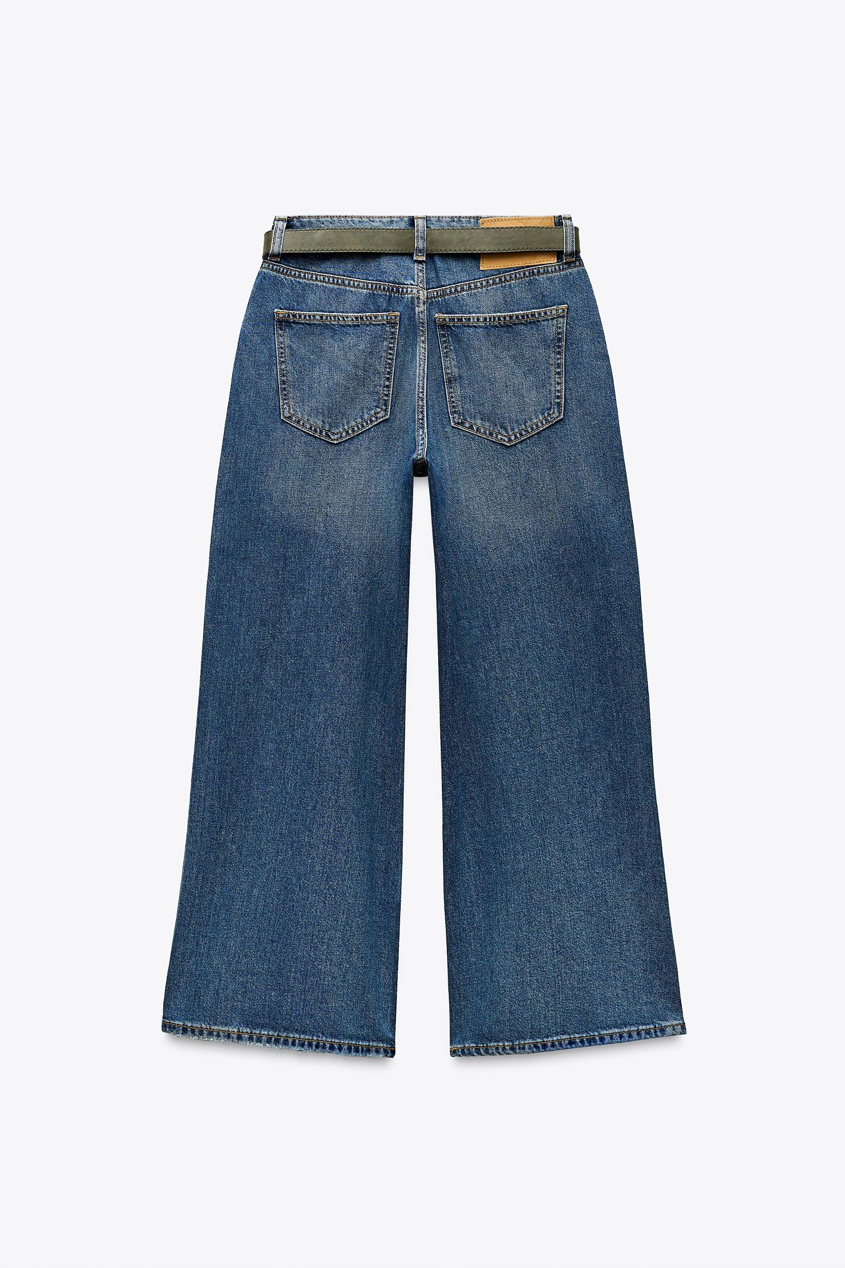 Z1975 HIGH-WAISTED CULOTTE BELTED JEANS Product Image