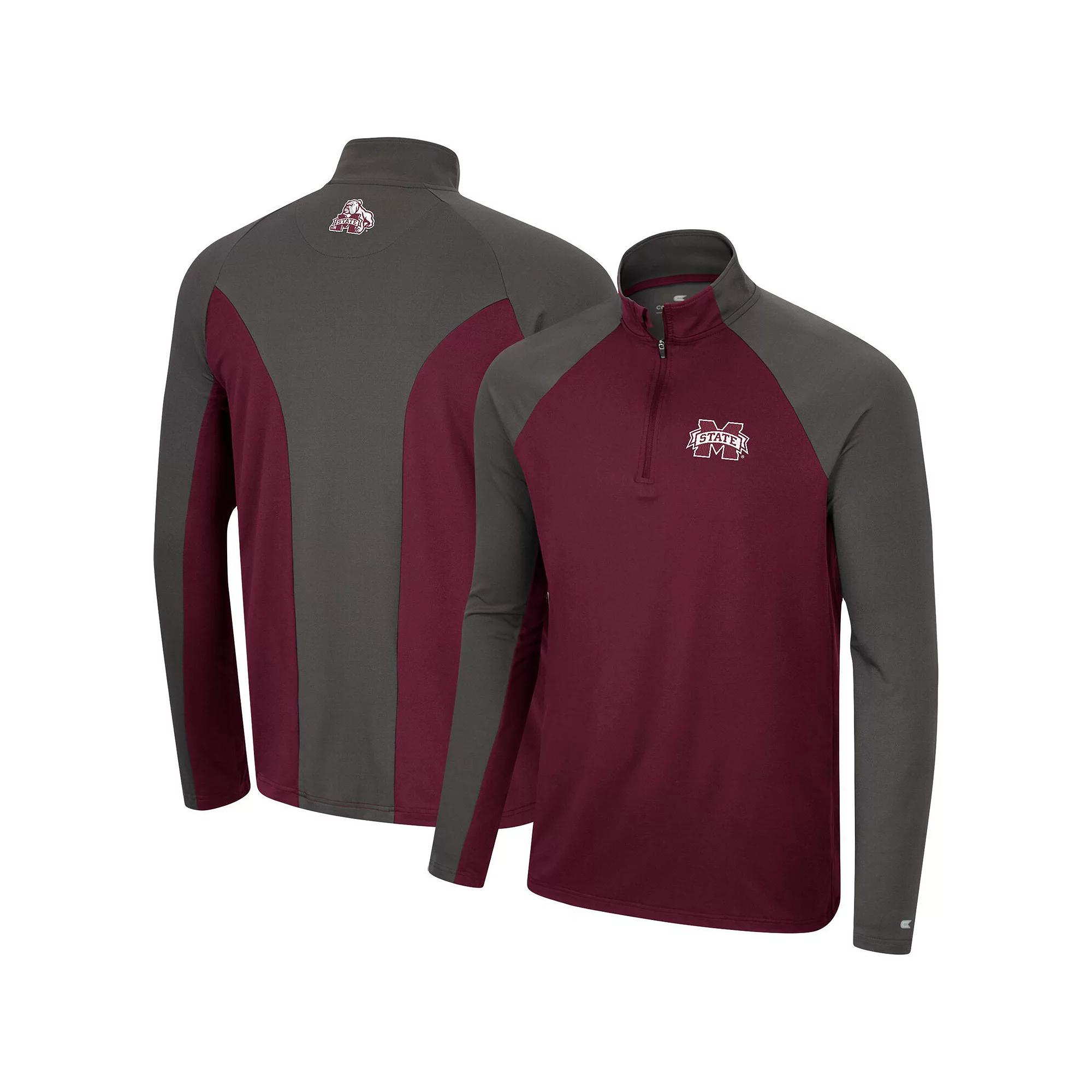 Men's Colosseum Cardinal/Charcoal Arkansas Razorbacks Two Yutes Raglan Quarter-Zip Windshirt, Size: Medium, Red Product Image
