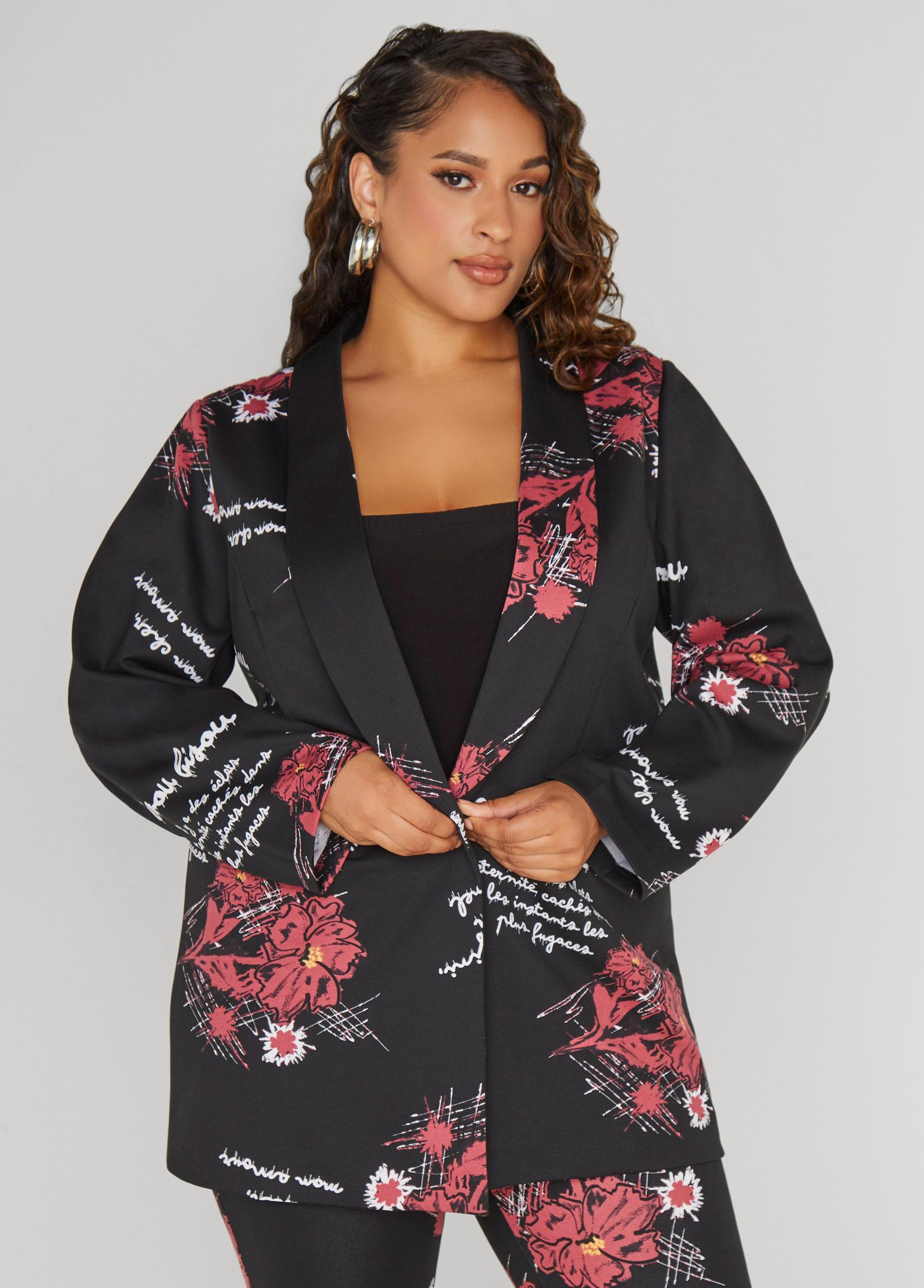 Printed Ponte Blazer Product Image
