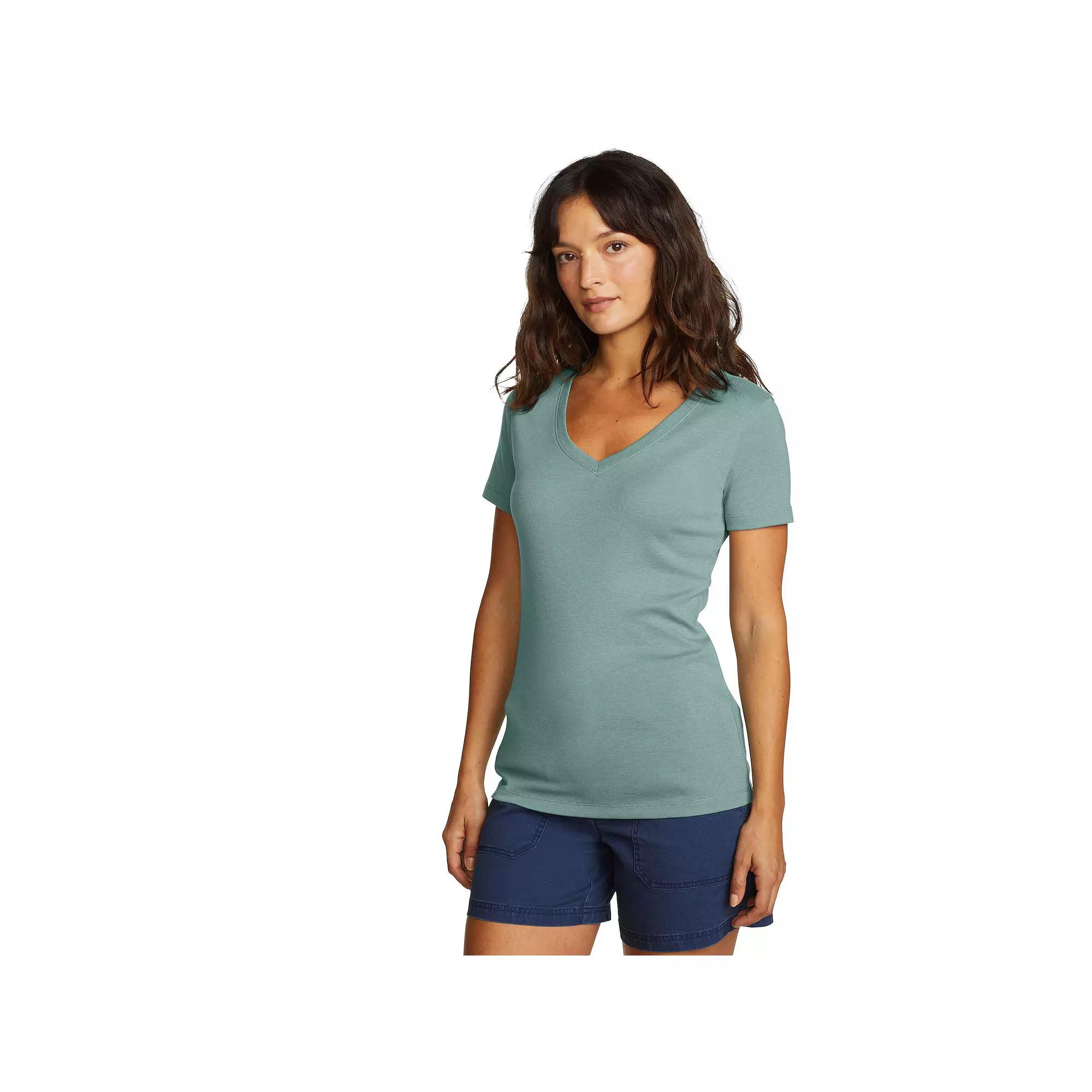 Petite Eddie Bauer Favorite V-Neck T-Shirt, Women's,  Product Image