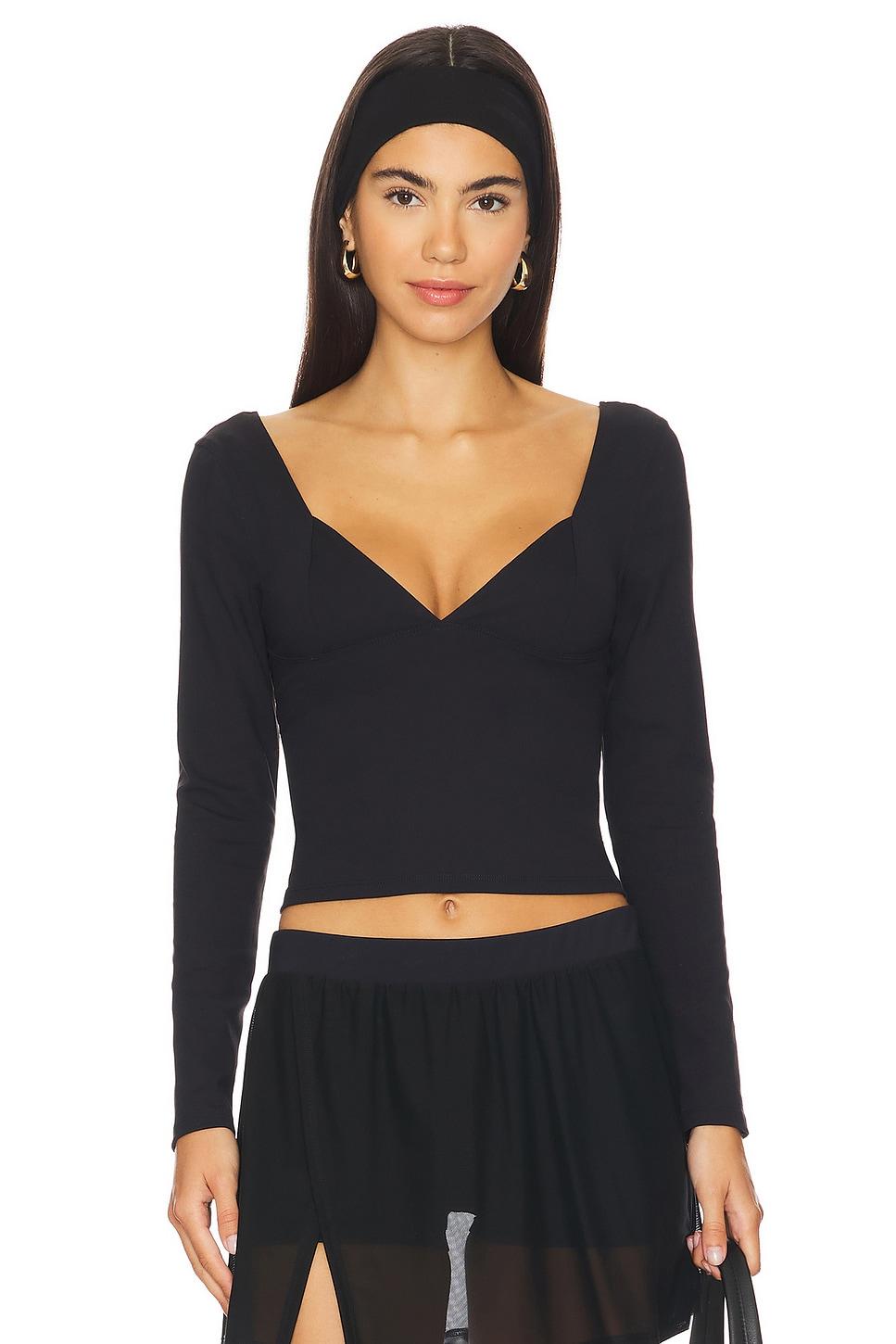 x Intimately FP Duo Corset Long Sleeve Cami In Black Free People Product Image
