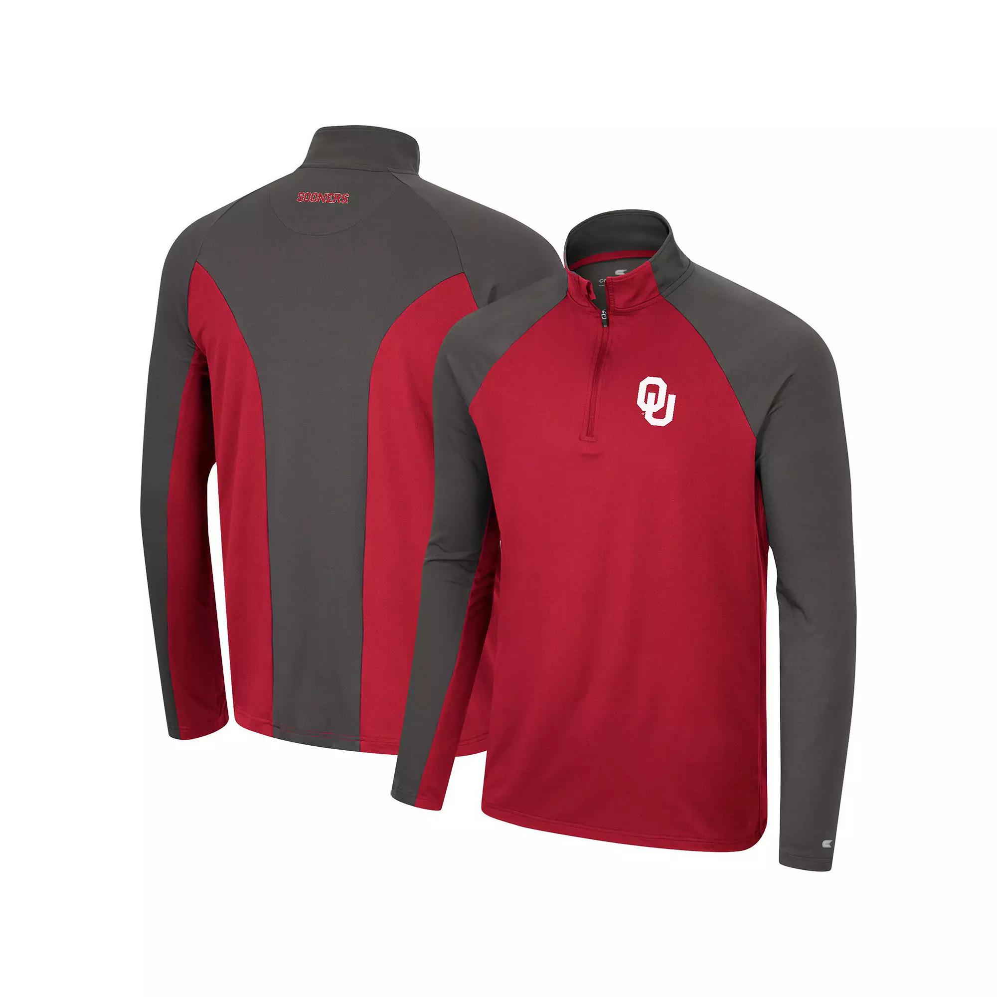 Men's Colosseum Cardinal/Charcoal Arkansas Razorbacks Two Yutes Raglan Quarter-Zip Windshirt, Size: Medium, Red Product Image