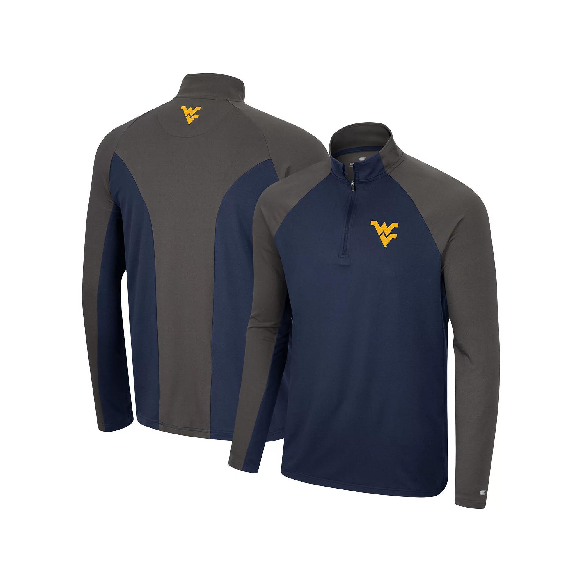 Men's Colosseum Navy/Charcoal Virginia Cavaliers Two Yutes Raglan Quarter-Zip Windshirt, Size: XL, Blue Product Image