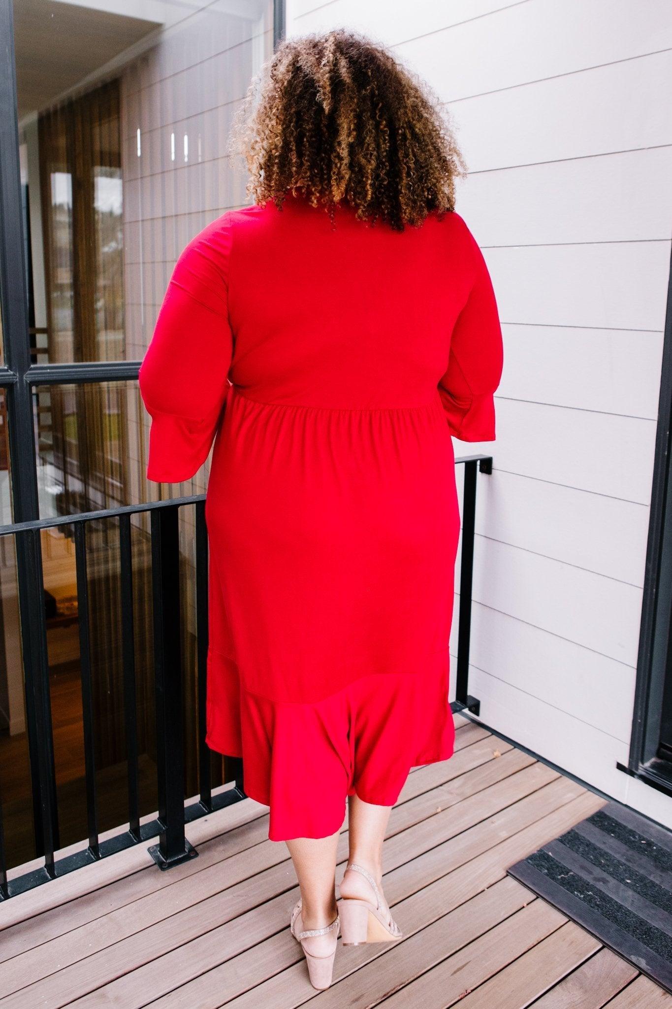 Cloudy Skies Dress in Crimson (Online Exclusive) Product Image