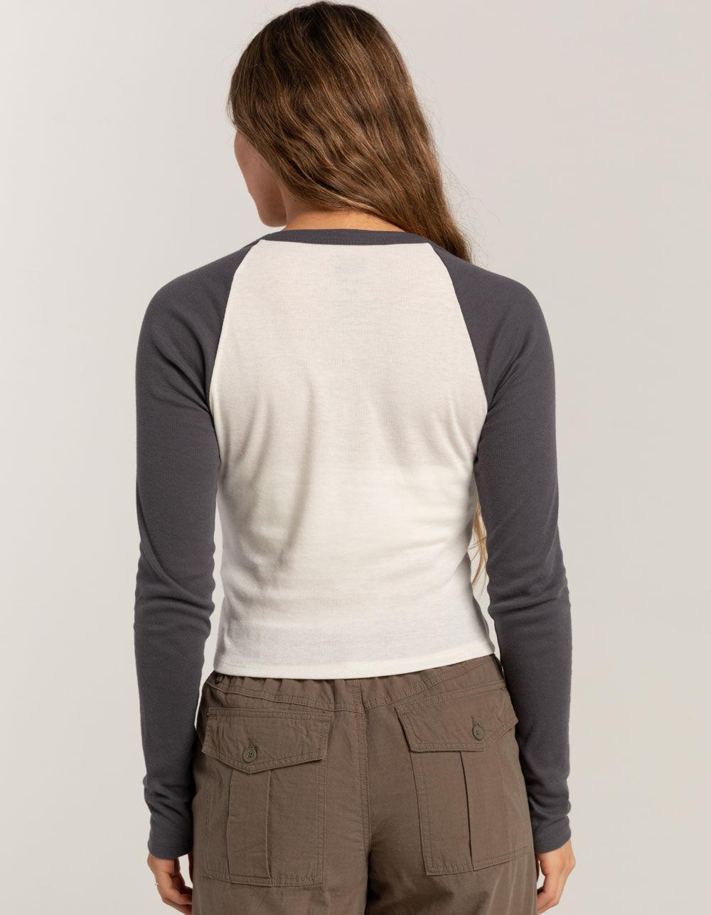 RSQ x Peanuts Love Collection Womens Long Sleeve Raglan Tee - CREAM Product Image