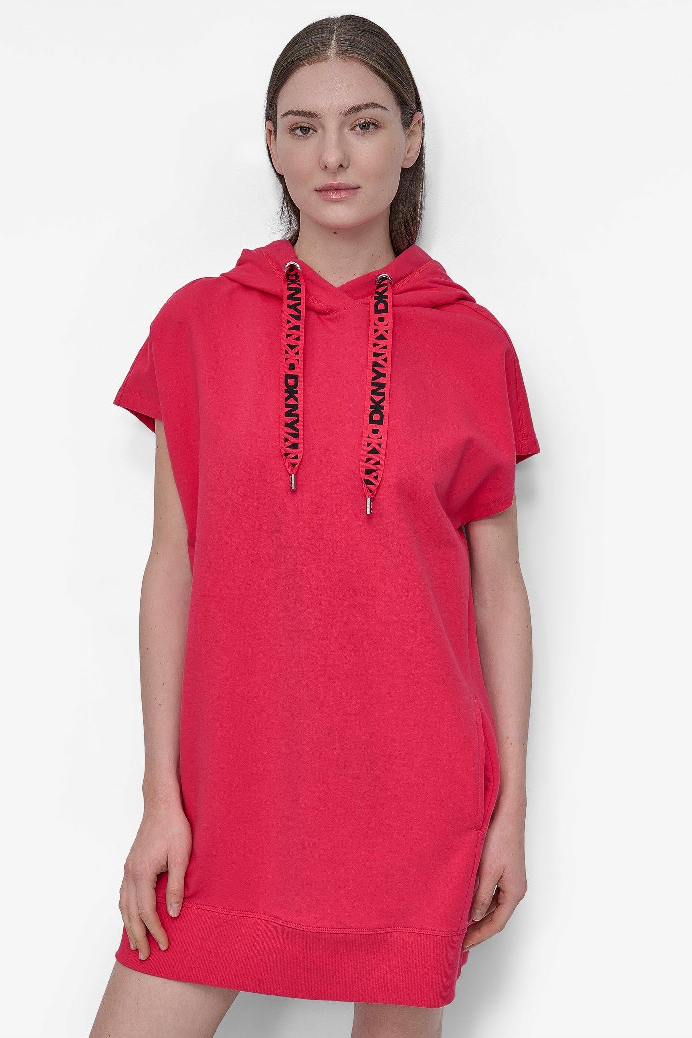 LOGO DRAWSTRING MINI HOODIE DRESS Product Image