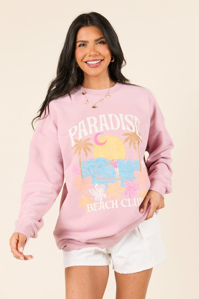 Paradise Beach Club Mauve Graphic Sweatshirt Product Image