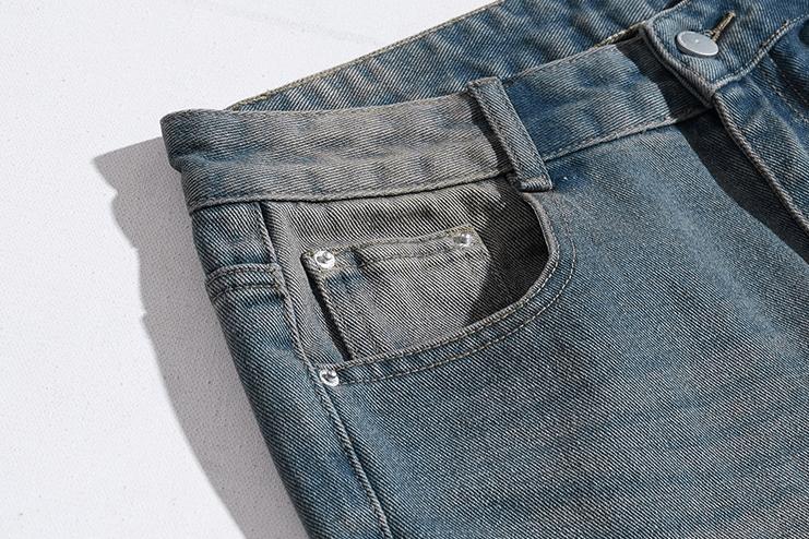 RT No. 11183 WASHED BLUE DENIM STRAIGHT JEANS Product Image