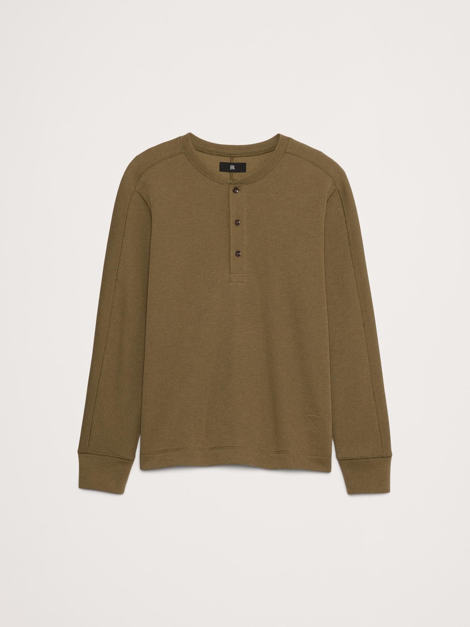 Slub Double-Knit Henley T-Shirt Product Image