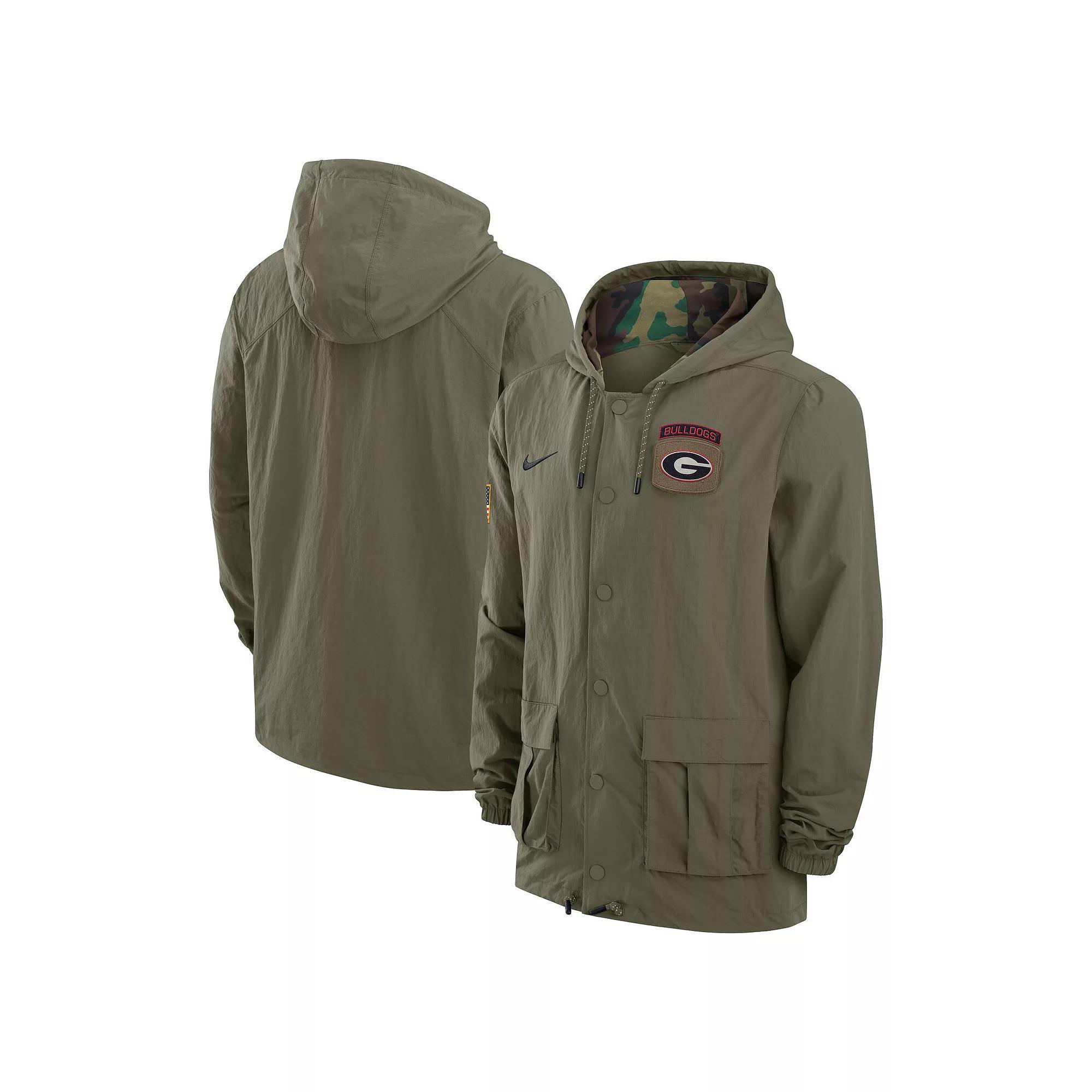 Men's Nike Olive Michigan State Spartans 2024 Military Appreciation Full-Snap Hoodie Military Jacket,  Product Image