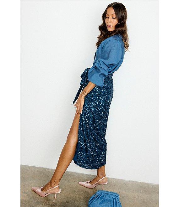 Never Fully Dressed Jaspre Wrap Sequin Skirt Product Image