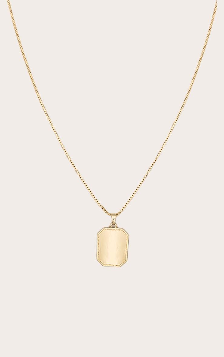 Gold Square Pendant Necklace Product Image