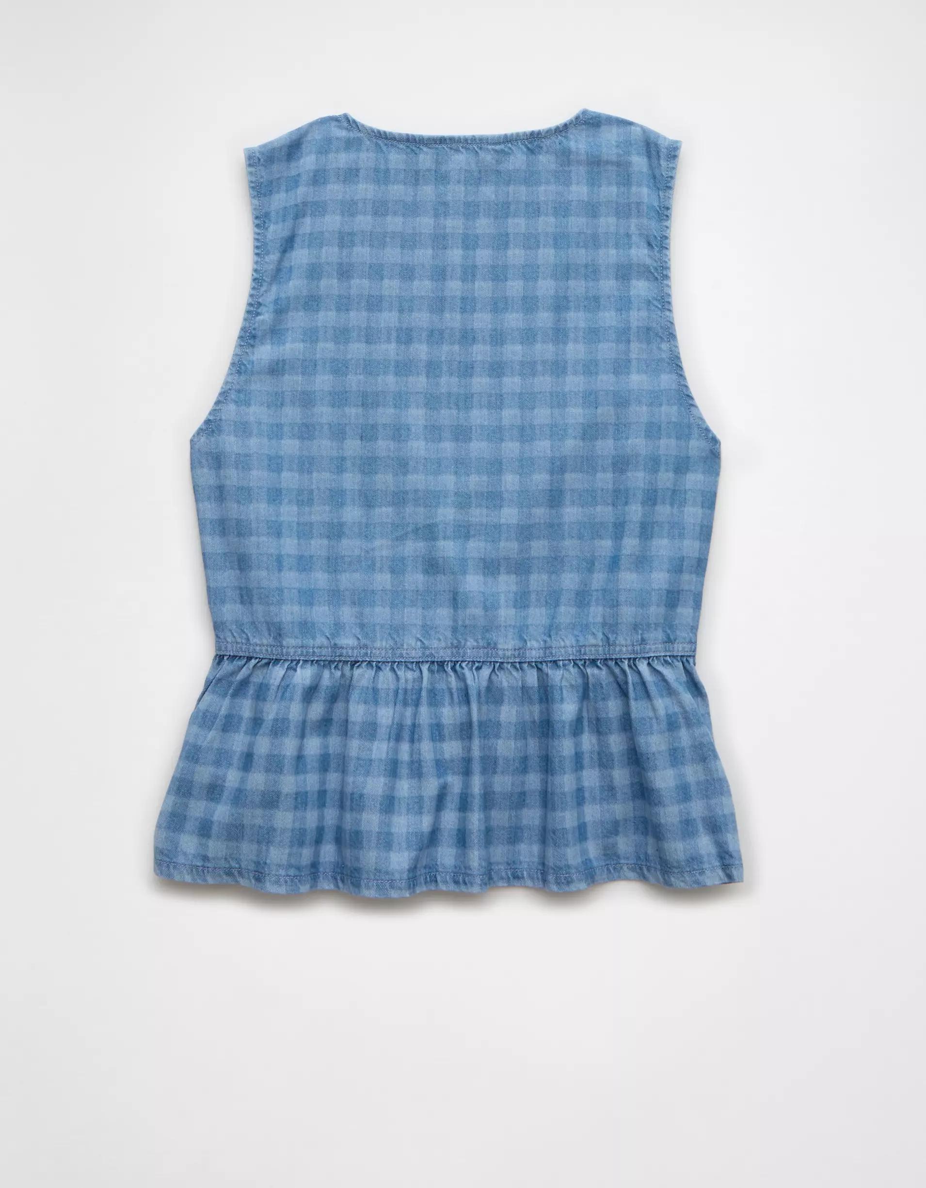 AE V-Neck Denim Babydoll Tank Top Product Image