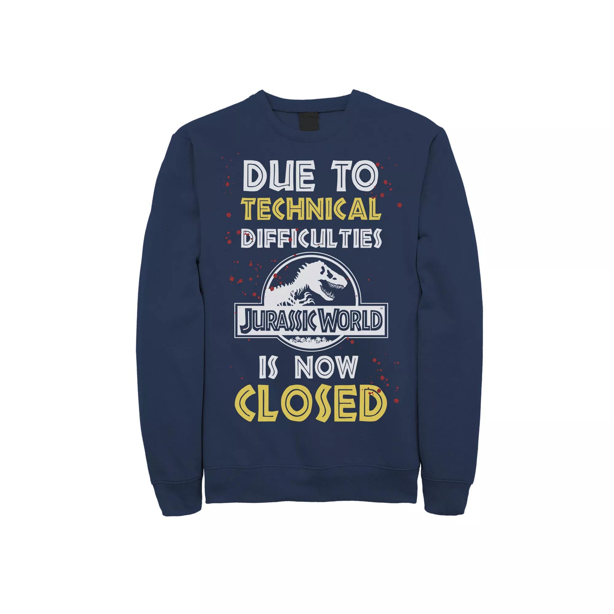 Men's Jurassic World The Park Is Closed Sign Sweathsirt,  Product Image