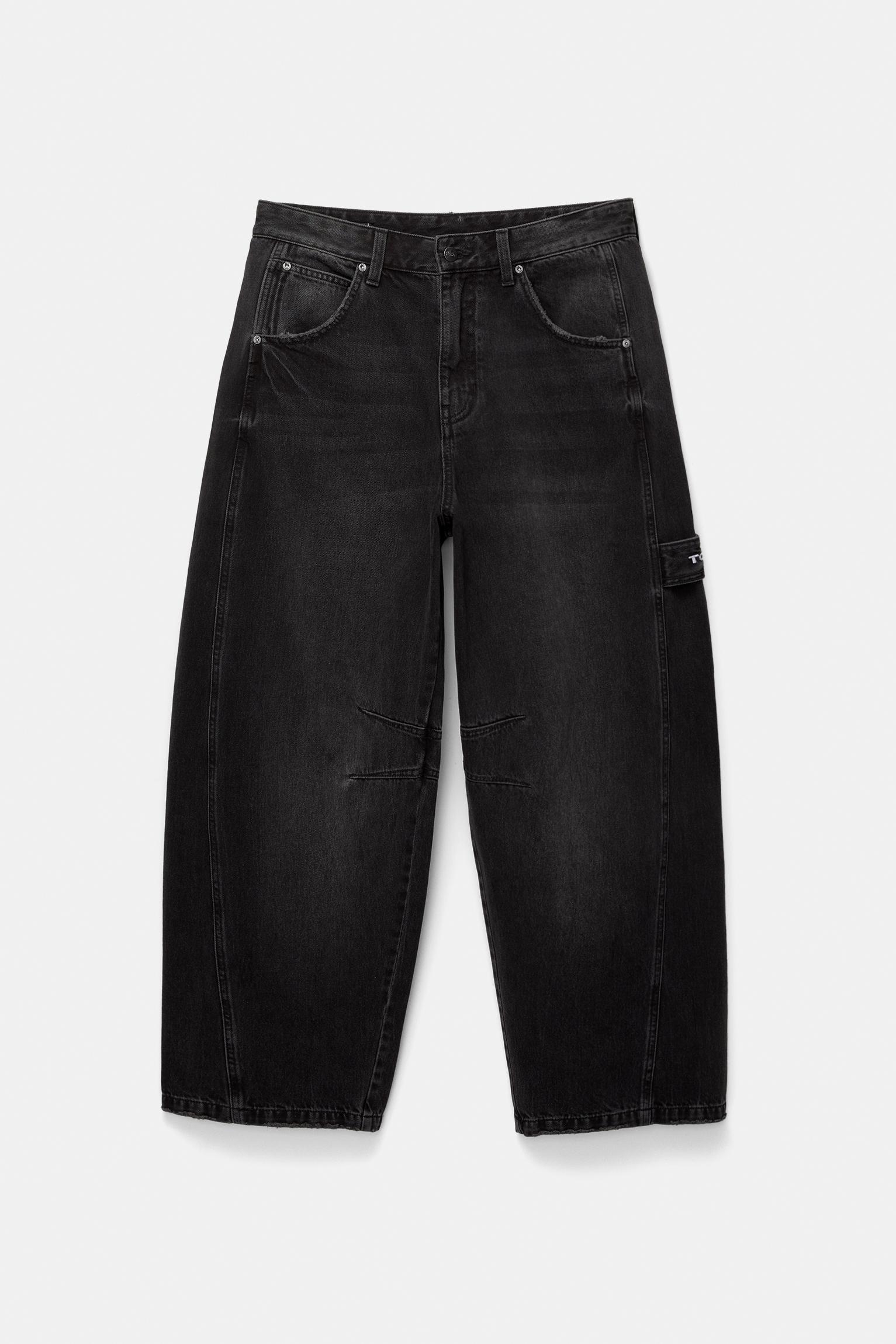 Balloon fit jeans with embroidered pocket Product Image