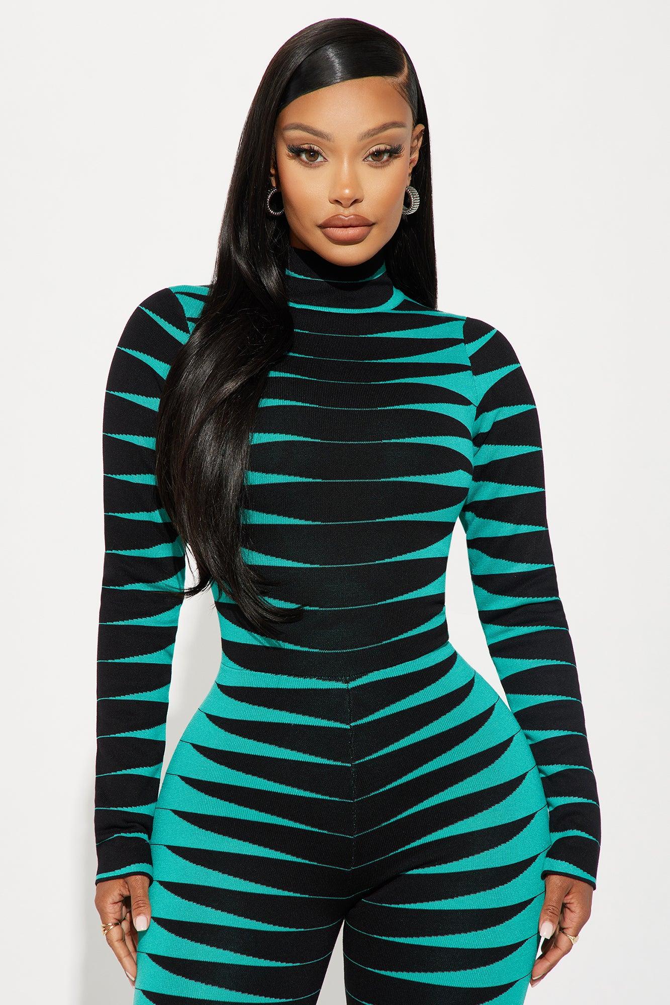 Made For Fun Sweater Jumpsuit - Blue/combo Female Product Image