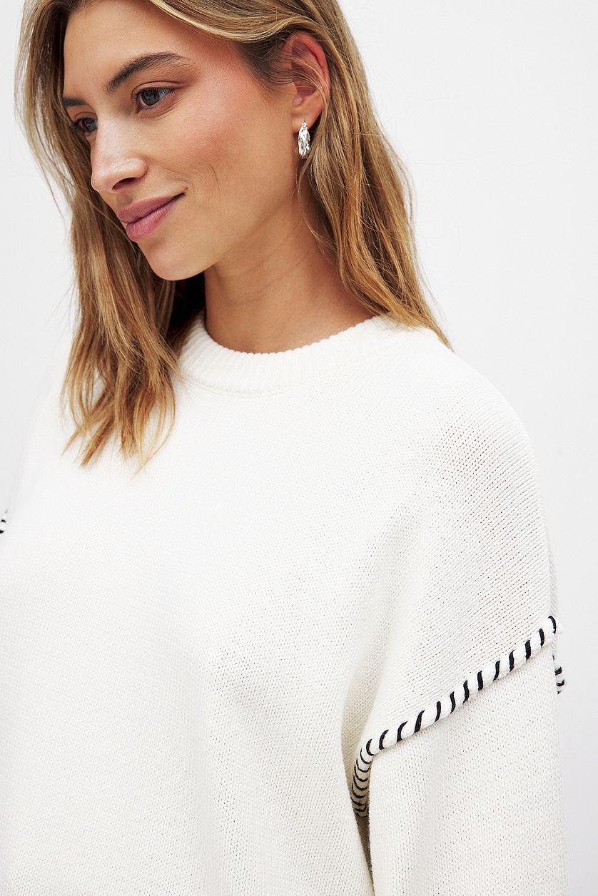 Oversized Stitch Detailed Knitted Sweater Product Image