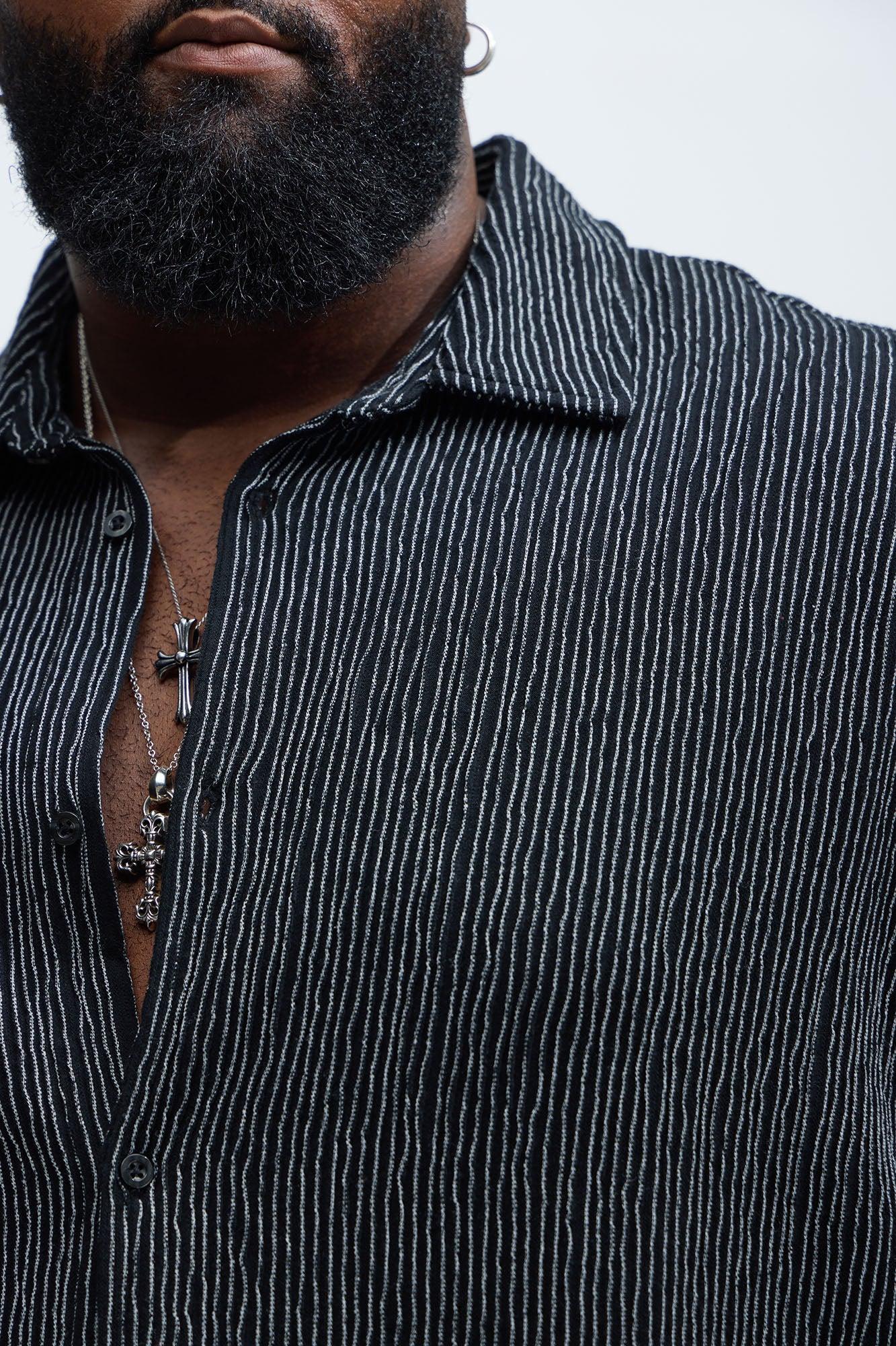 Neil Textured Shirt - Black/White Product Image