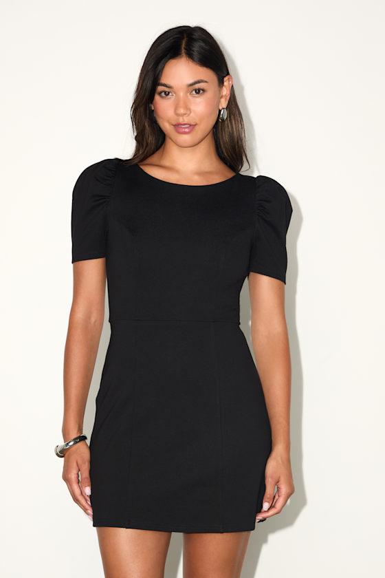 Kasai Black Short Sleeve Mini Dress Product Image