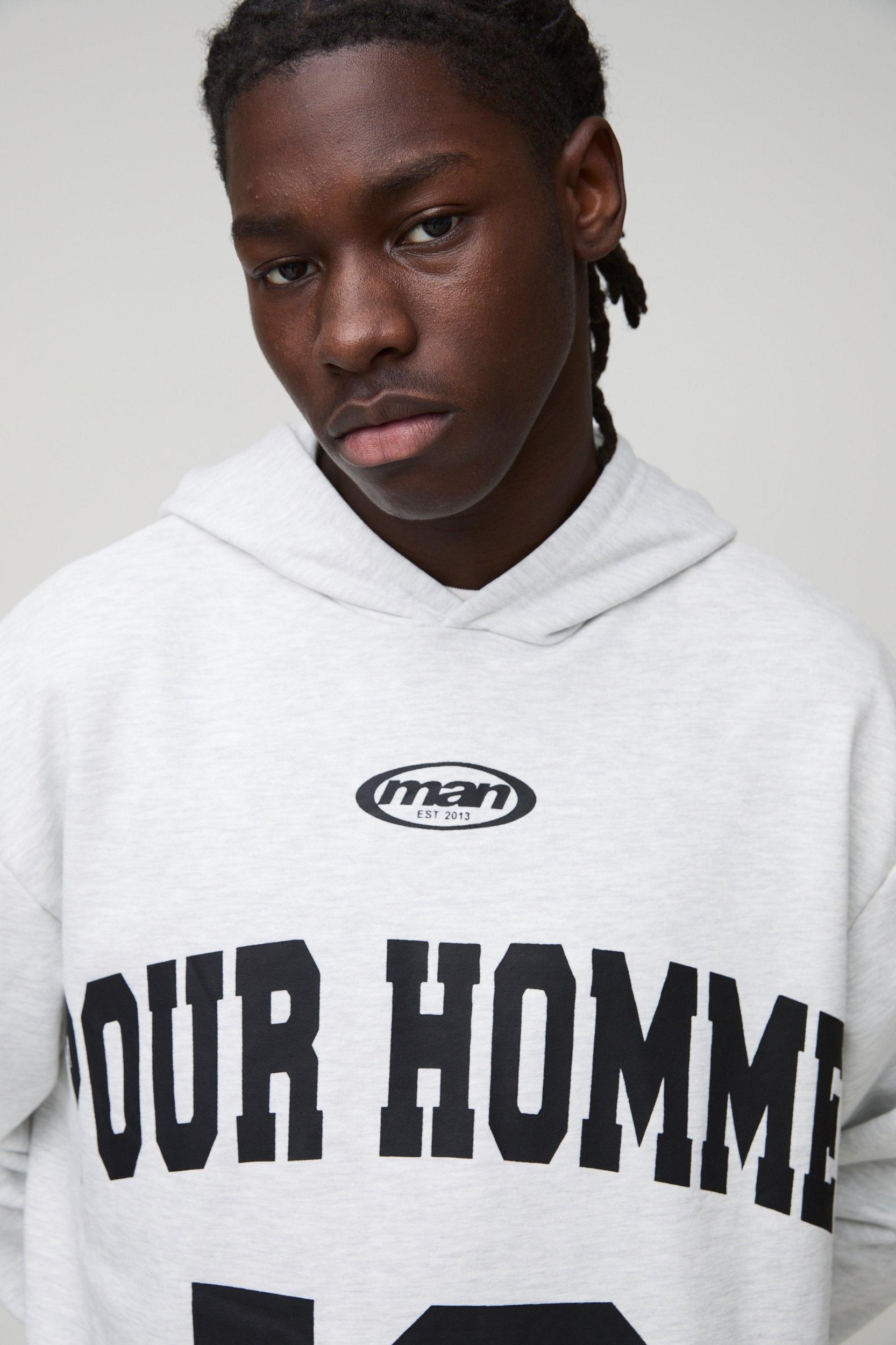 Oversized Homme Printed Hoodie | boohooMAN USA Product Image