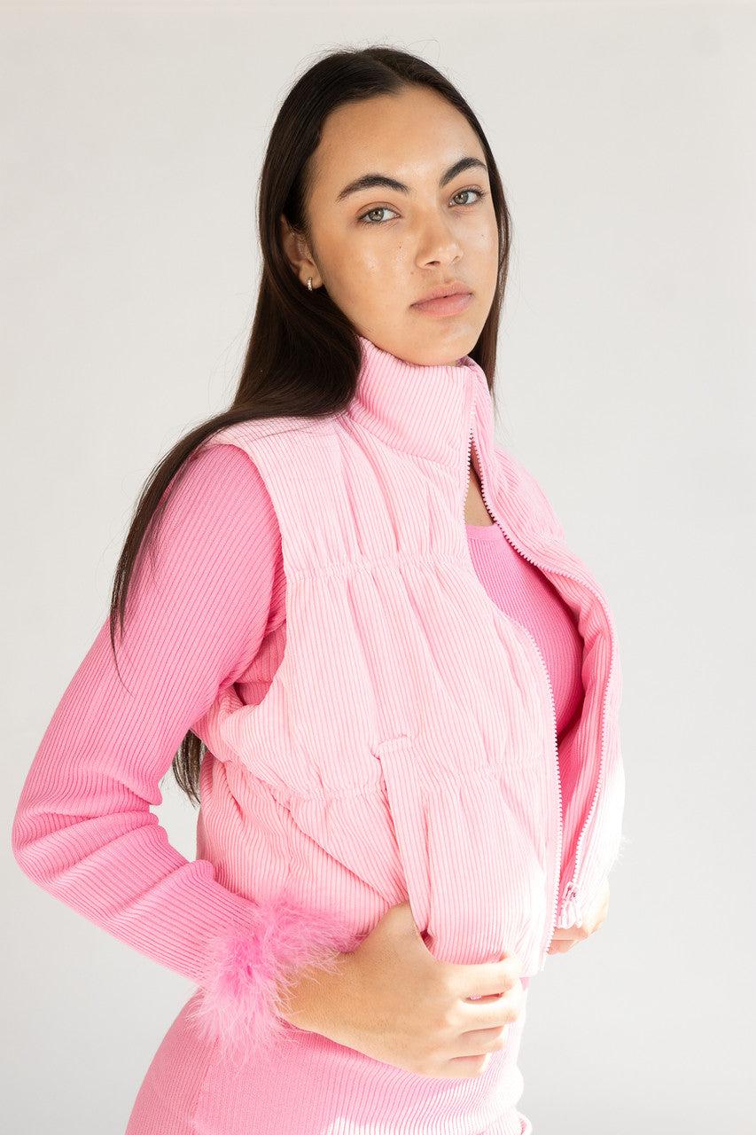 Corduroy Puffer Vest Product Image