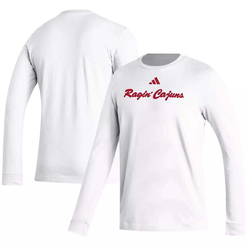 Men's adidas White Louisiana Ragin' Cajuns Vault Script Creator Long Sleeve T-Shirt, Size: XL, Nc2 White Product Image