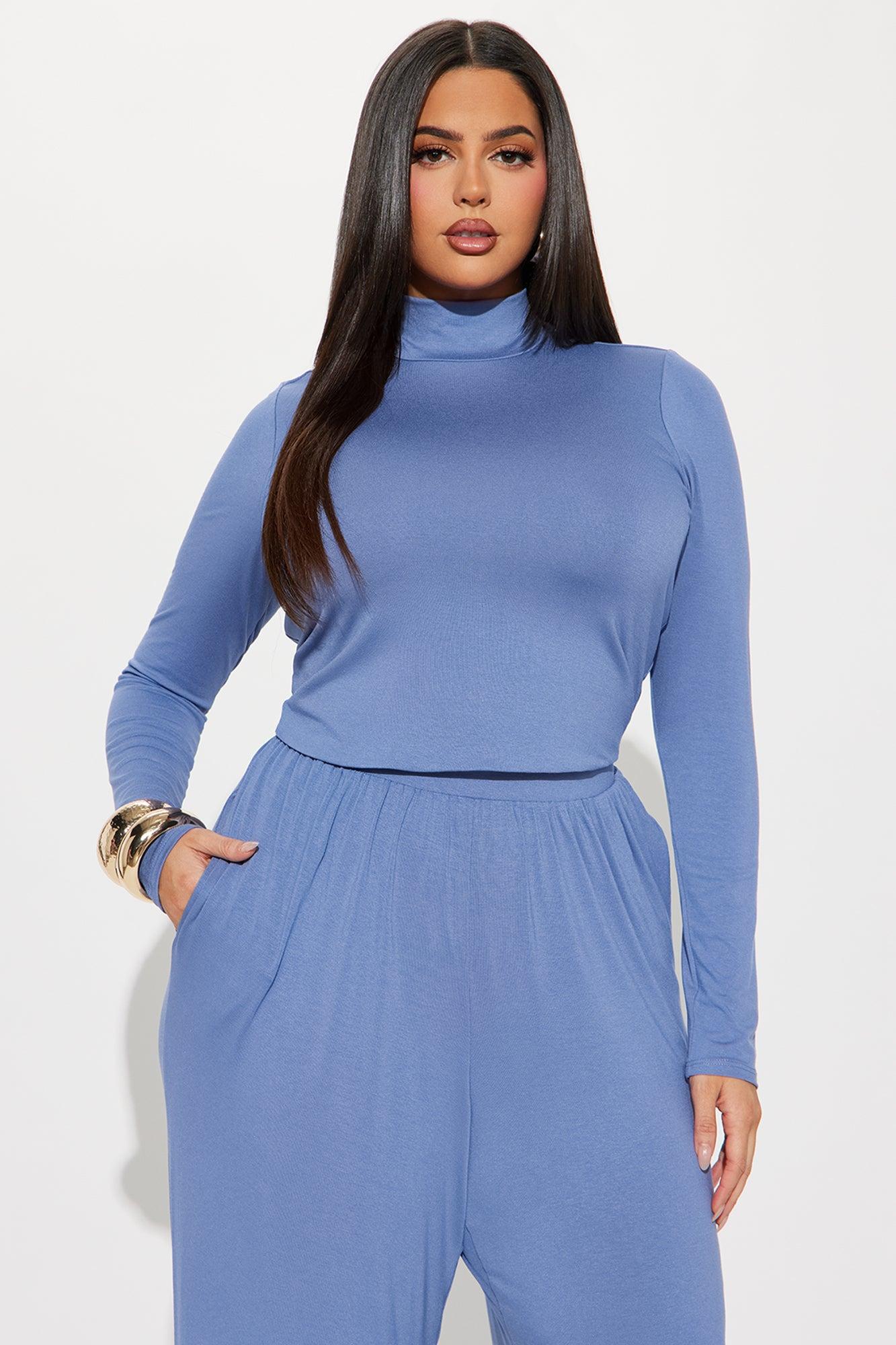 Chill State Of Mind Pant Set - Slate Blue Product Image