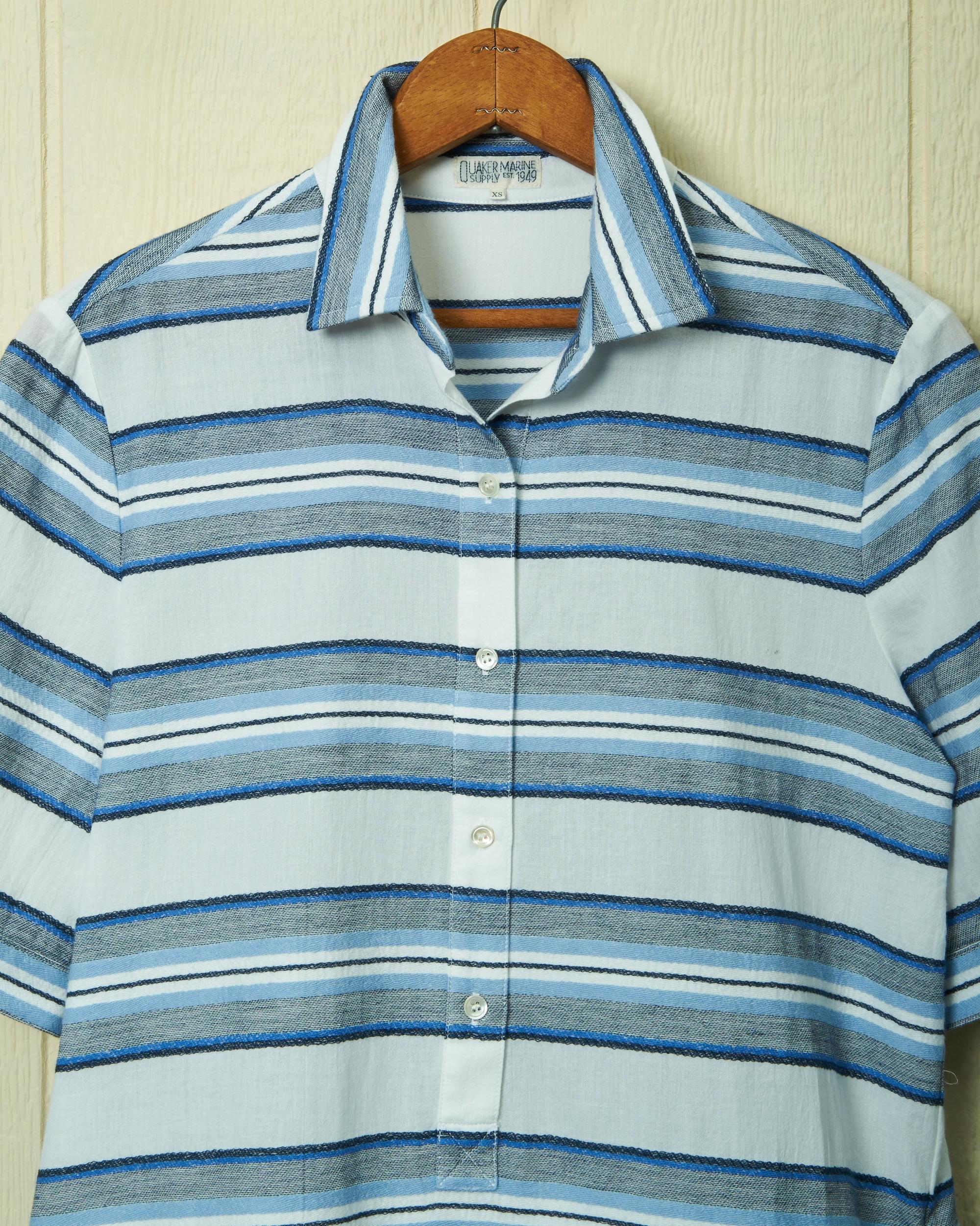 Beach Coverup in Atlantic Blue Awning Stripe Product Image