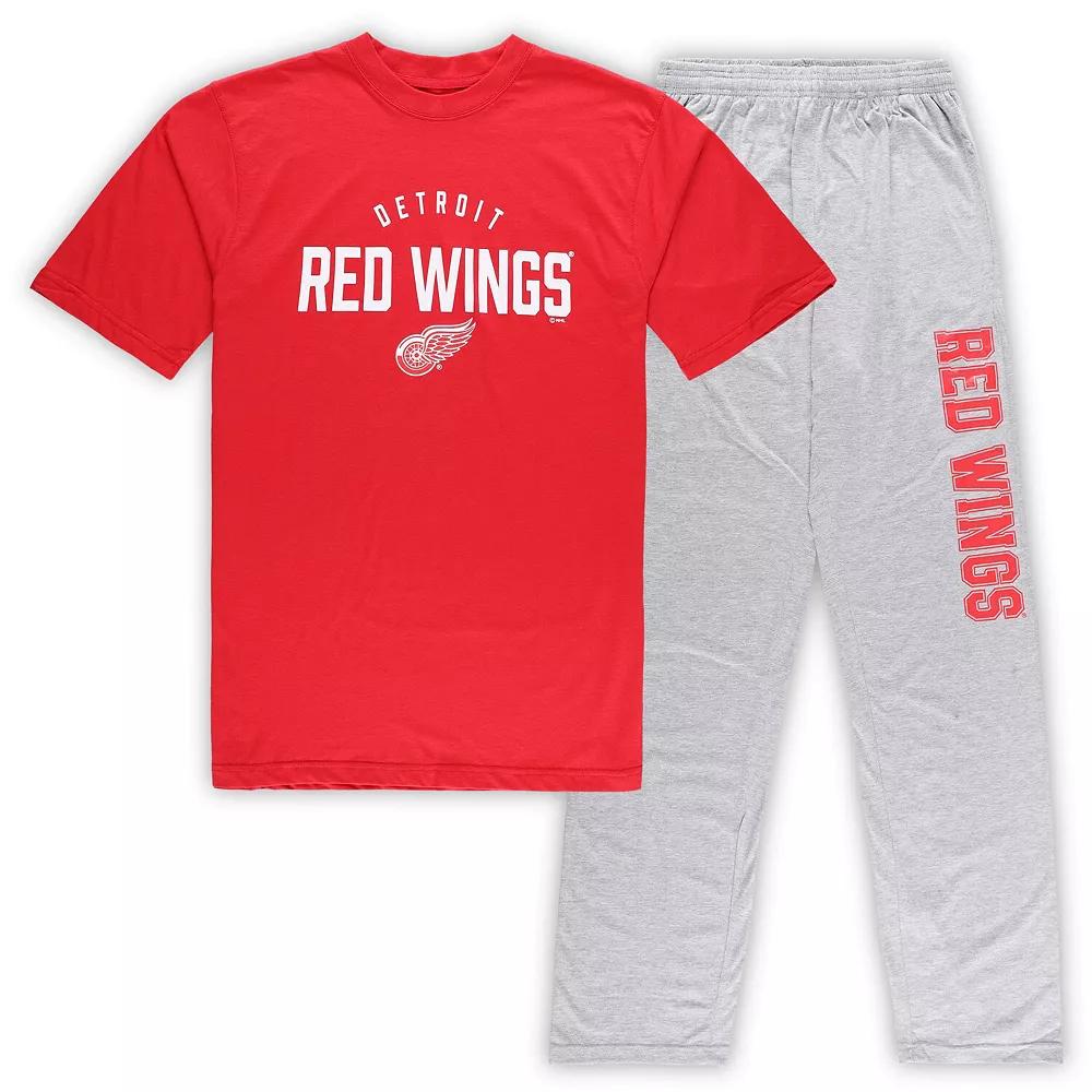 Men's Detroit Red Wings Red/Heather Gray Big & Tall T-Shirt & Pants Lounge Set,  Product Image