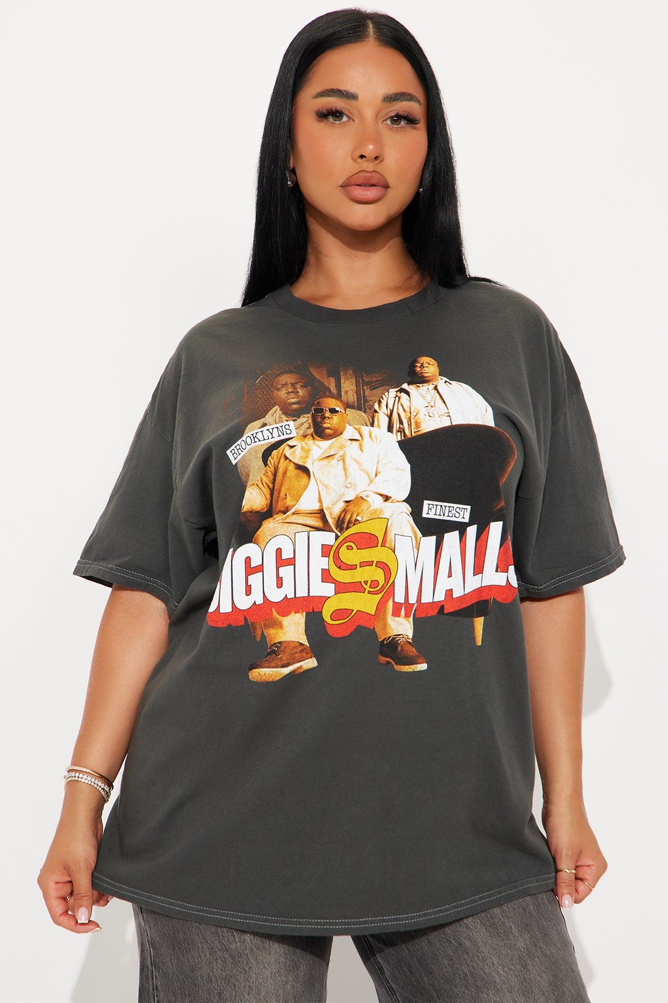 Biggie Smalls Vintage Washed Oversized Tee - Black Female Product Image