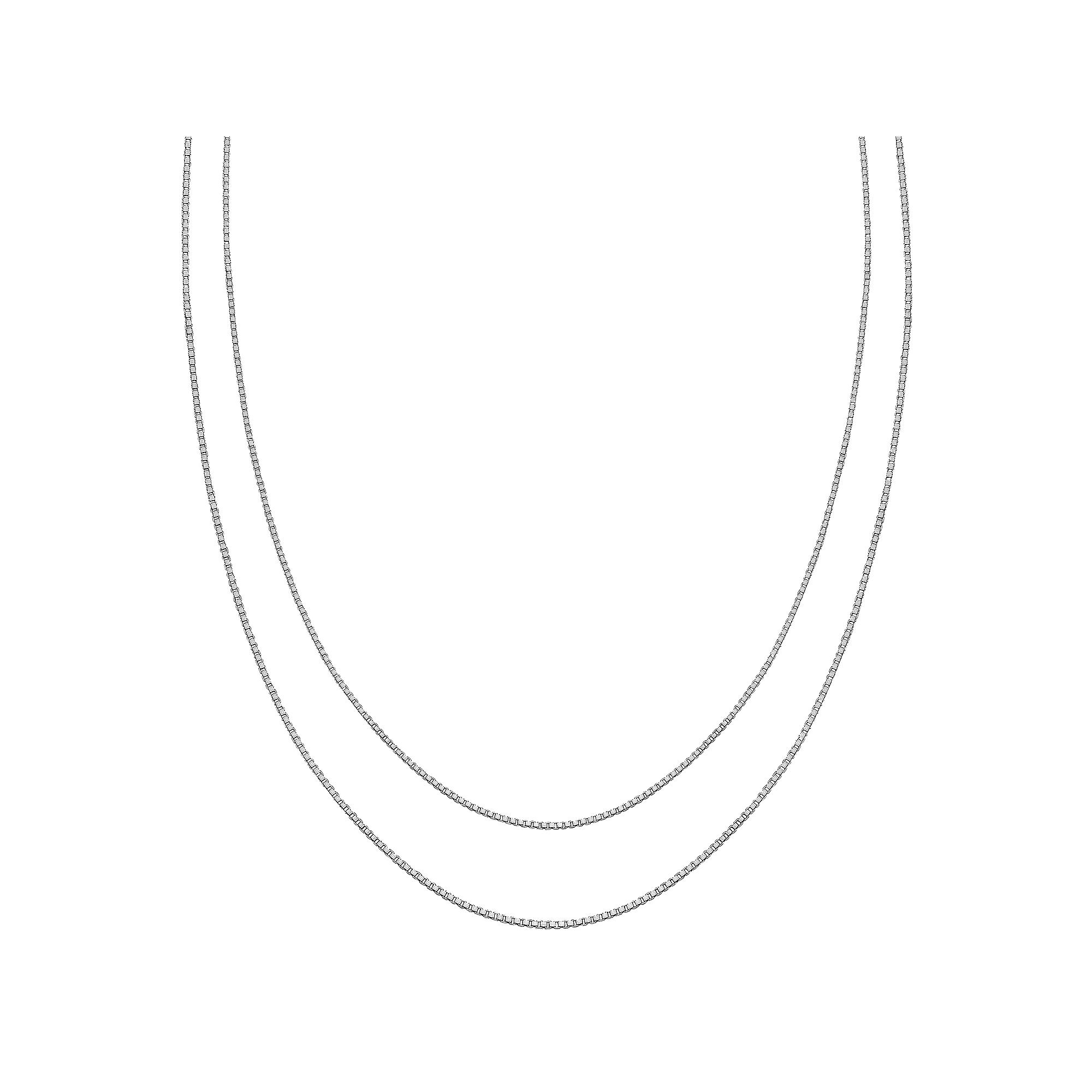 PRIMROSE Sterling Silver Box Chain Necklace Set, Women's, Grey Product Image