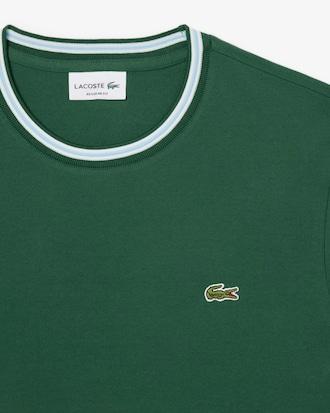 Men's Regular Fit Ribbed Collar Cotton T-Shirt Product Image